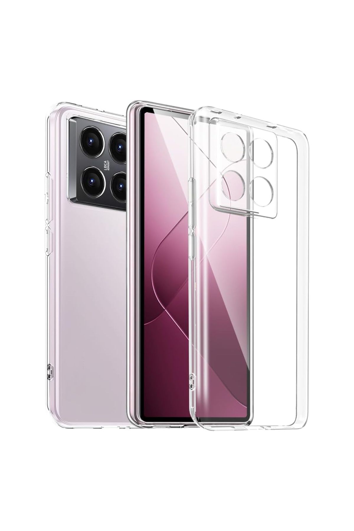 CaseWorld Xiaomi Mi 14T ile Uyumlu Kapak Kamera Korumalı Süper Silikon Şeffaf Kılıf