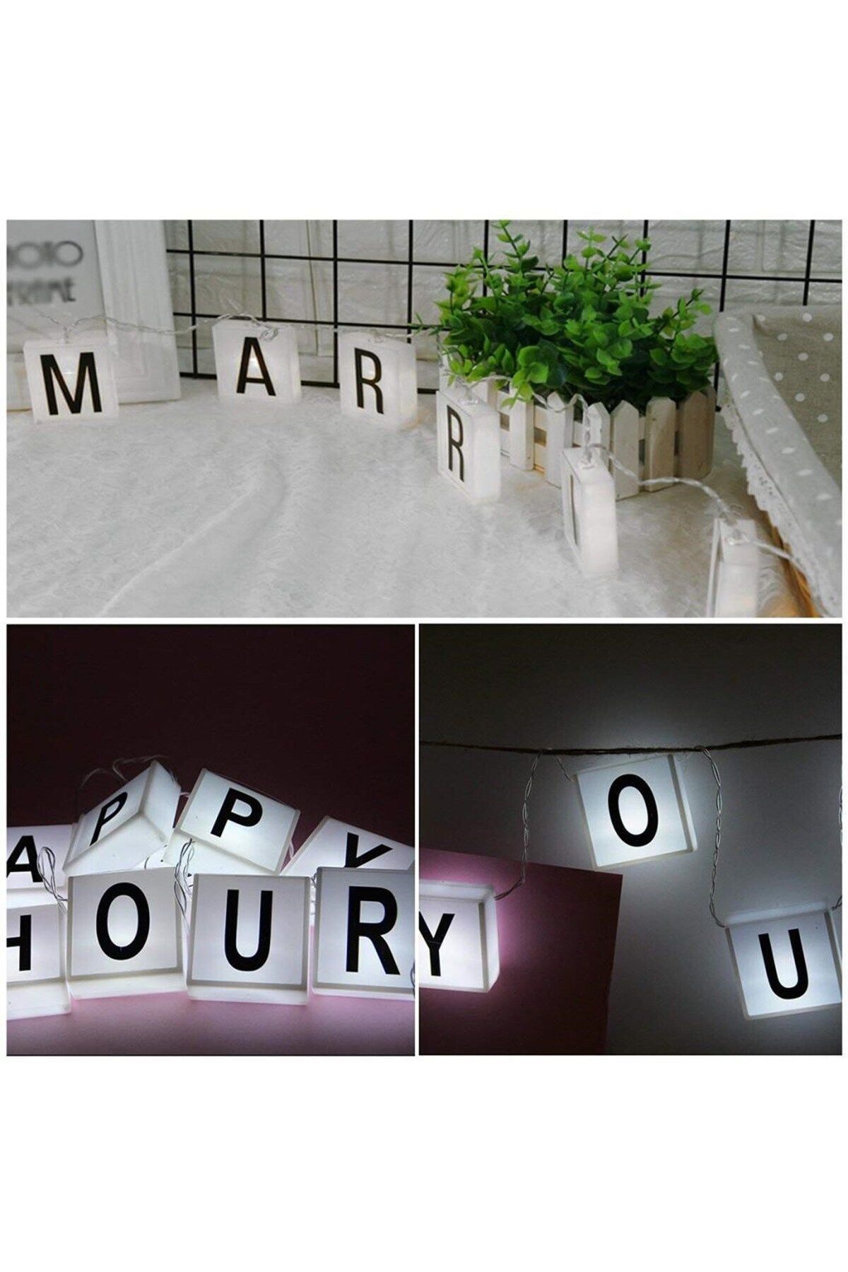 Emperium 10'lu Lightbox Işıklı Harf Mesaj Panosu Dekoratif Harf Işık Zinciri (5122)