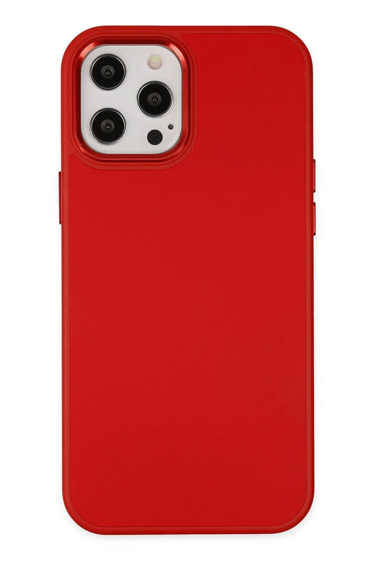 NewFace iPhone 12 Pro Max Kılıf Asya Deri Silikon - Kırmızı INSLM