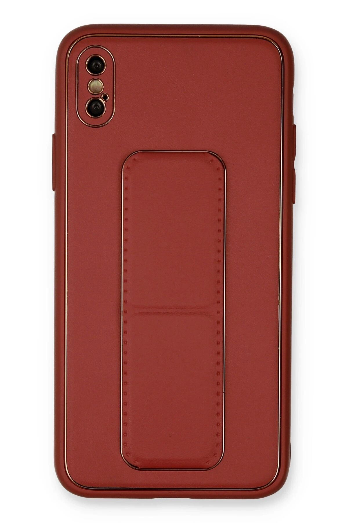 NewFace iPhone XS Max Kılıf Coco Deri Standlı Kapak - Fuşya HNZRN
