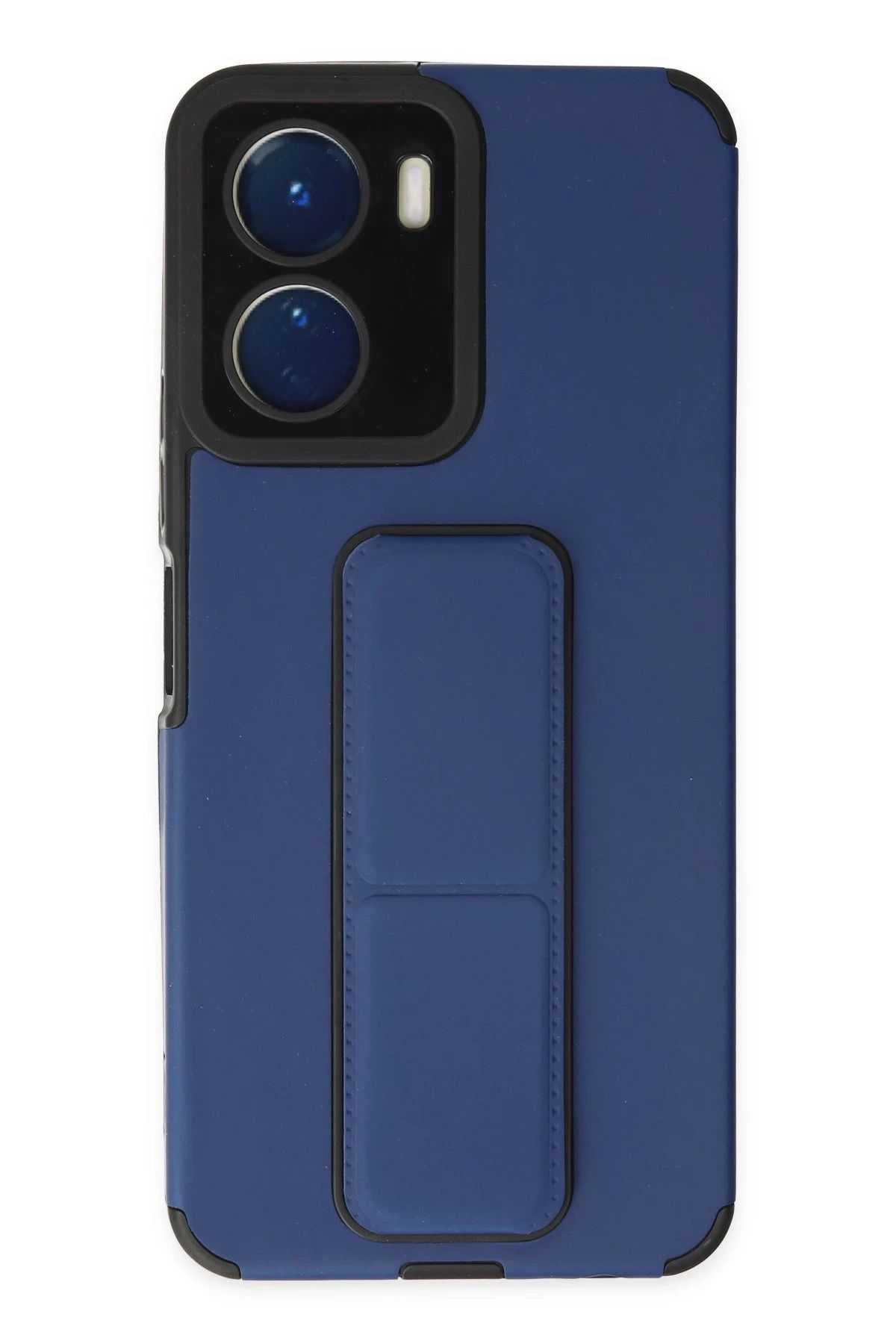 NewFace Vivo Y16 Kılıf Mega Standlı Silikon - Mavi HNZRN