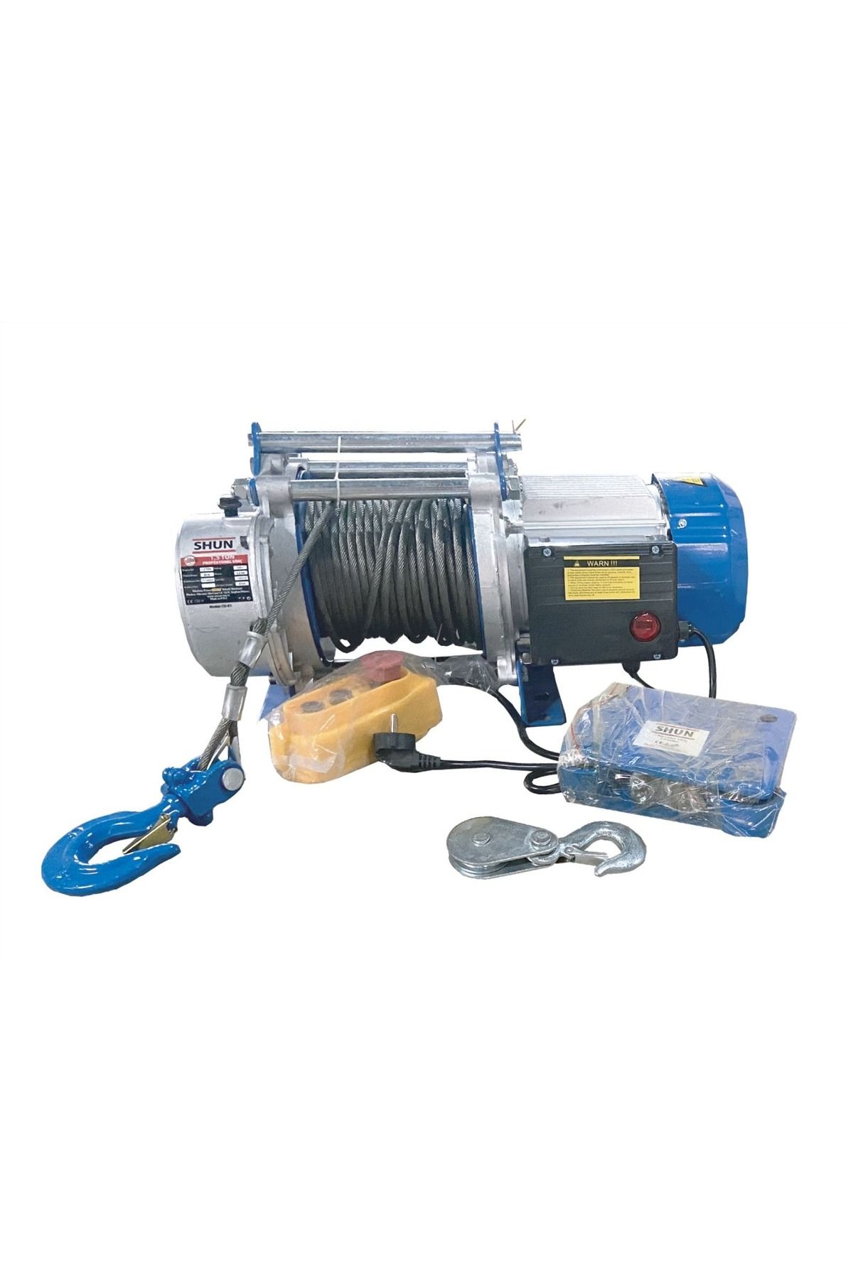 Shun 750-1500 KG ELEKTRİKLİ VİNÇ 220 VOLT 30 METRE MANUEL ŞARYOLU
