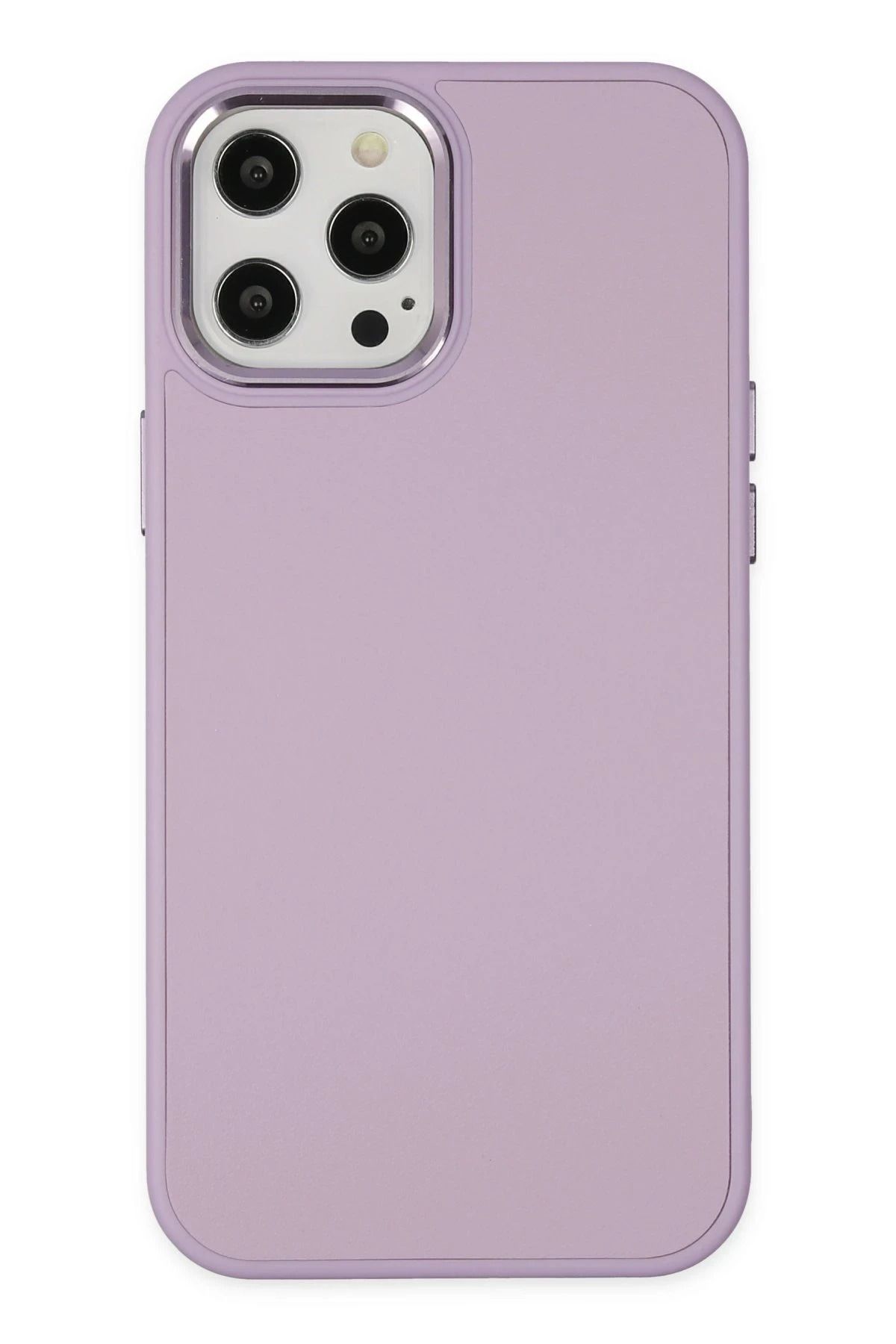NewFace iPhone 12 Pro Max Kılıf Asya Deri Silikon - Lila BSTMY