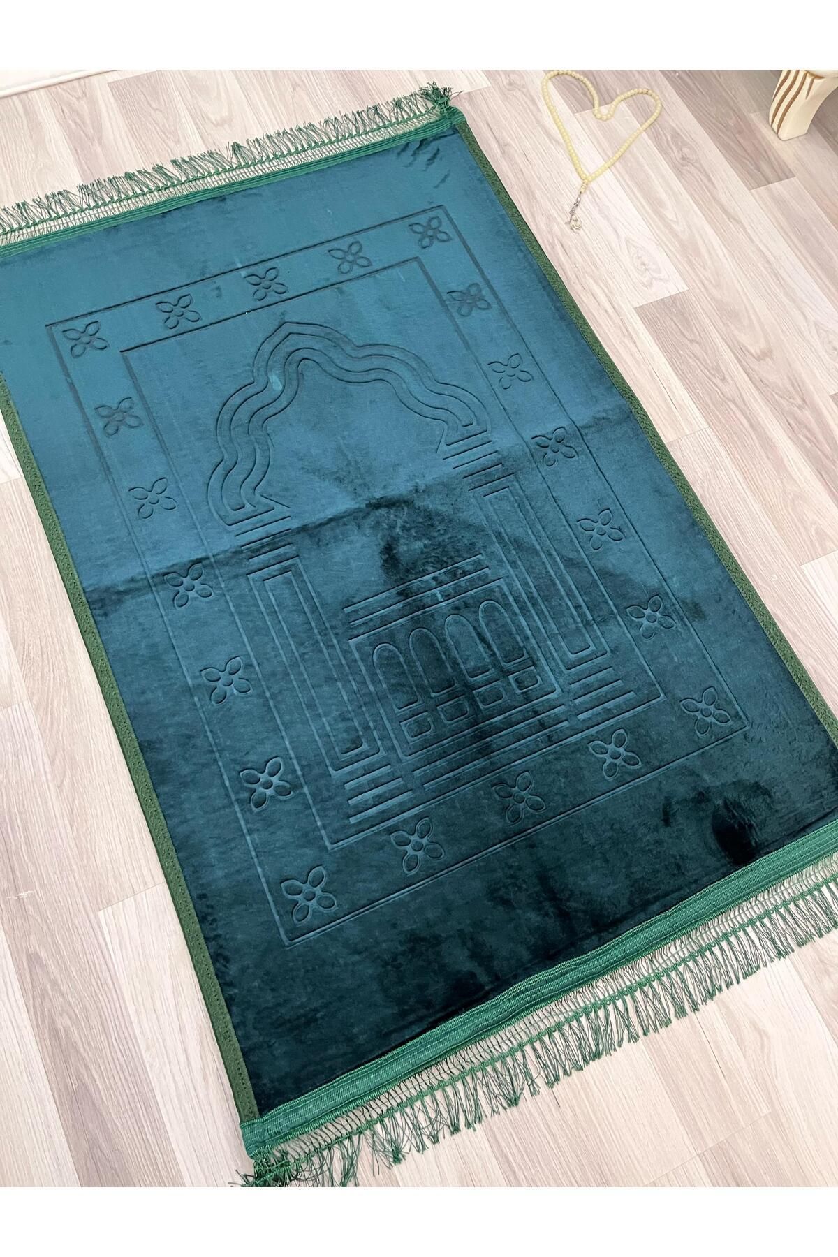 semazen Lüks Kalın Yumuşak Peluş Kaymaz Taban Özellikli Hediyelik Çeyizlik Seccade 80x120
