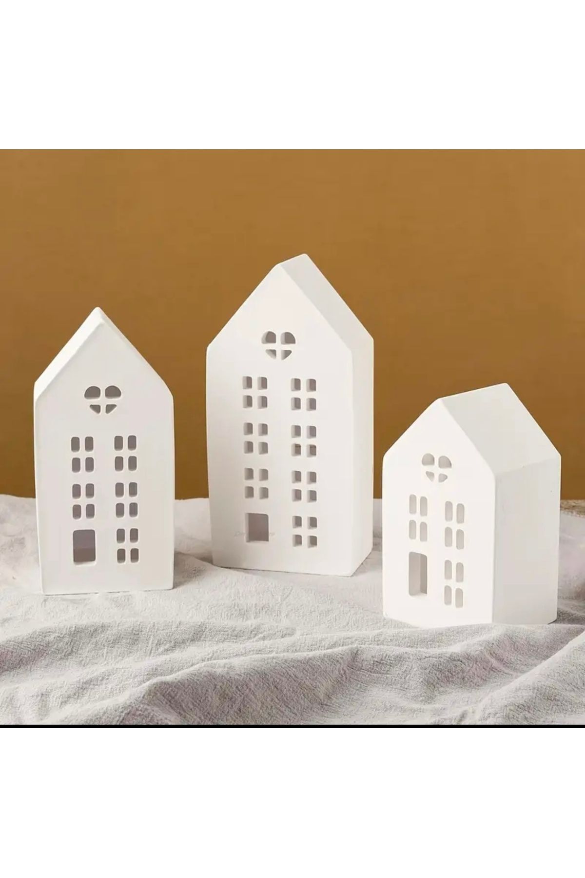 1CAN Beton tealight evler 3 lü set