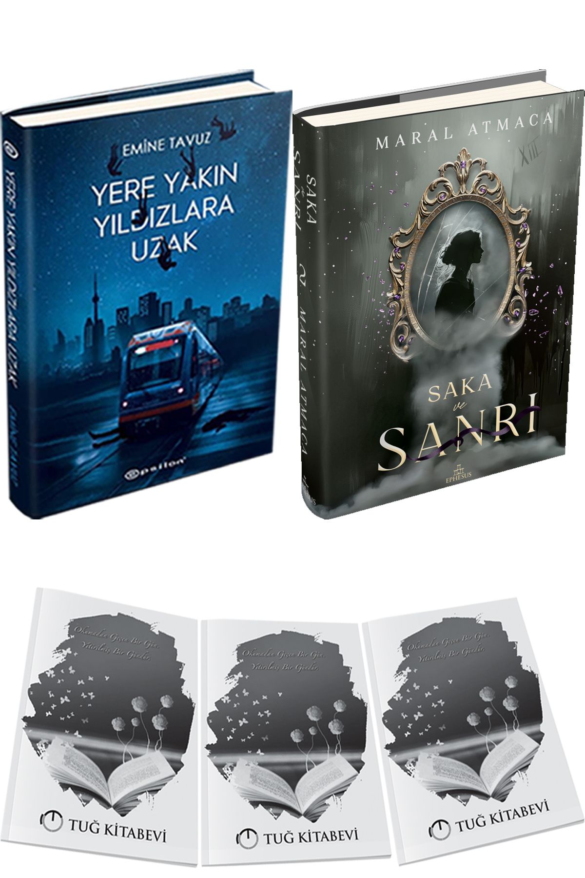 Epsilon Yayınevi Yere Yakın Yıldızlara Uzak Ciltli ve Saka ve Sanrı 2 Ciltli + Hediyeli