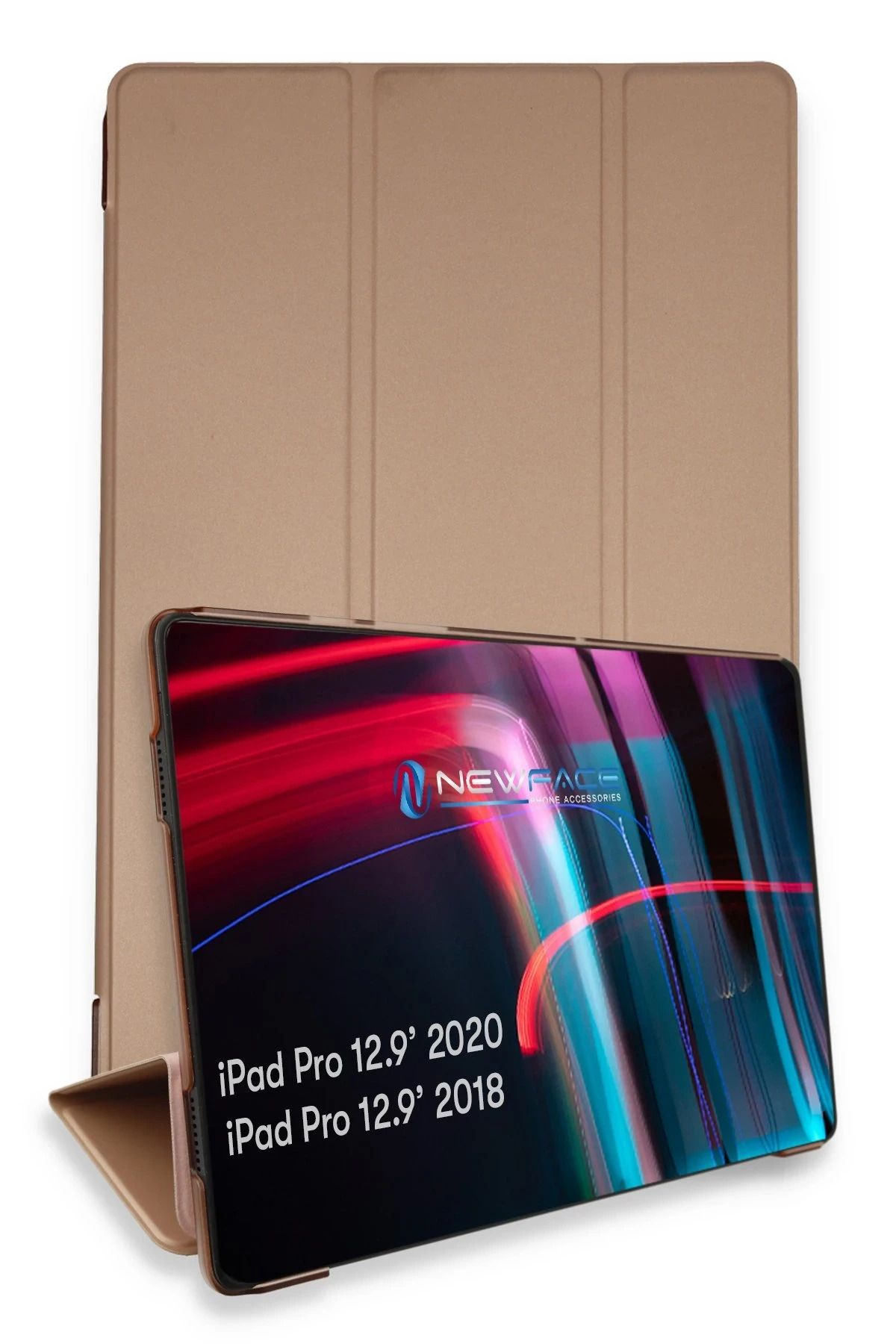NewFace iPad Pro 12.9 (2021) Kılıf Tablet Smart Kılıf - Rose Gold HNZRN