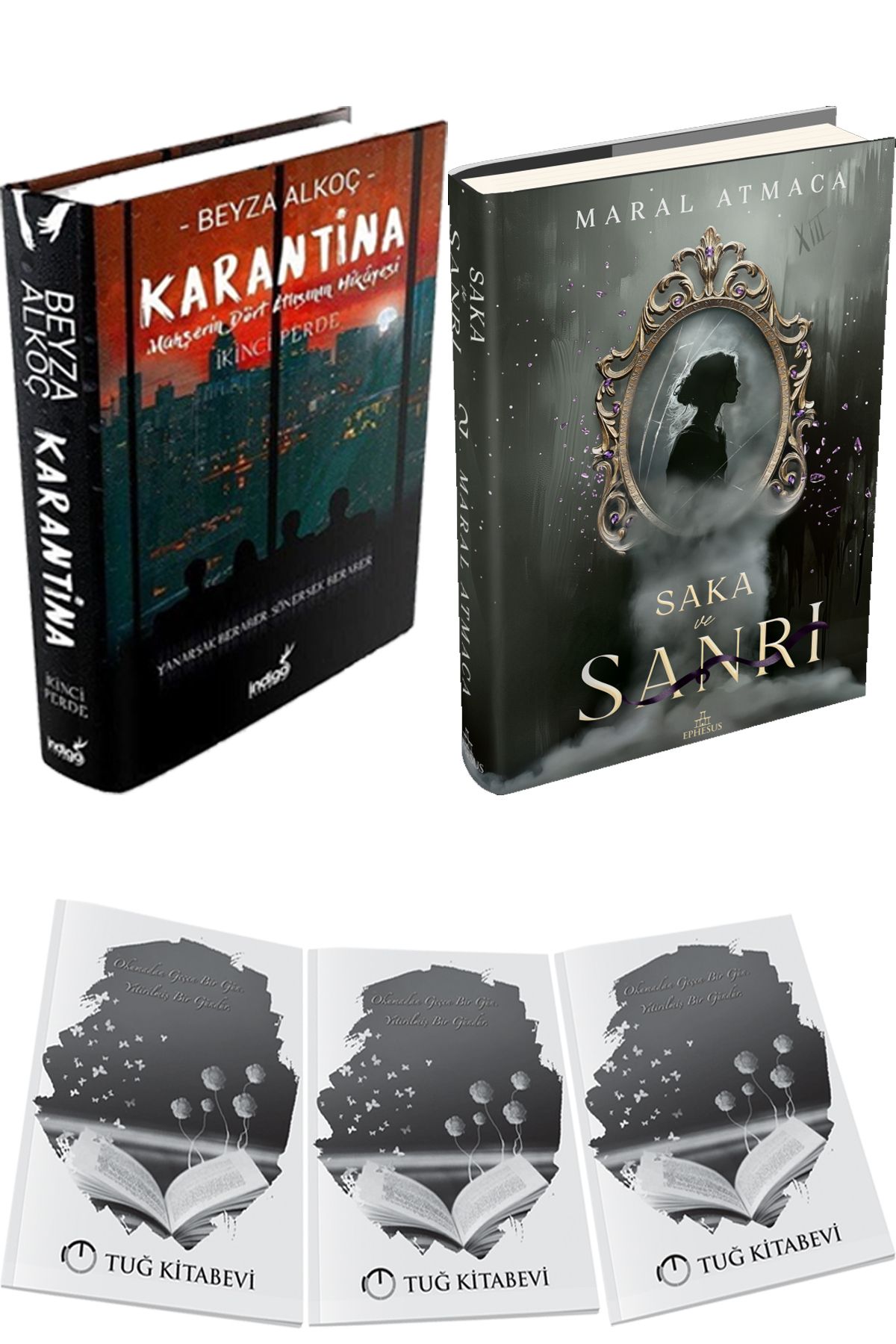 İndigo Kitap Karantina 2 Ciltli ve Saka ve Sanrı 2 Ciltli + Hediyeli