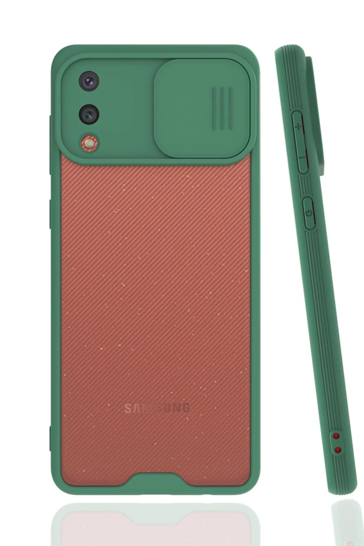 NewFace Samsung Galaxy A02 Kılıf Platin Kamera Koruma Silikon - Yeşil NRMSA