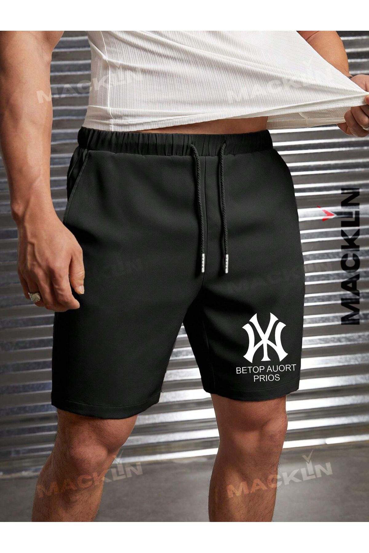 macklin Unisex NY Baskılı Penye Şort