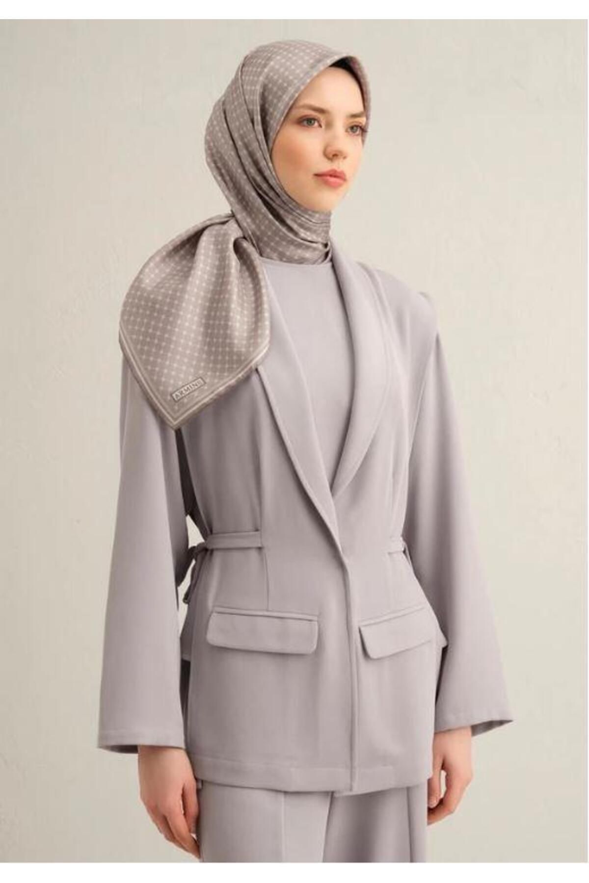 Armine 2025 Desenli Saf İpek Twill Eşarp 9345-01