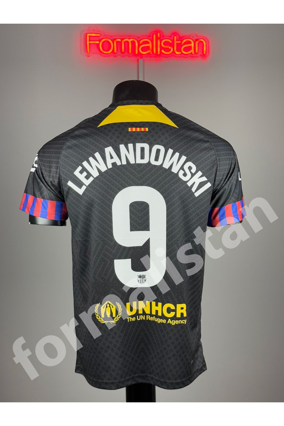 Quaxram Barce.lona Lewandowskı Futbol Forması - Siyah
