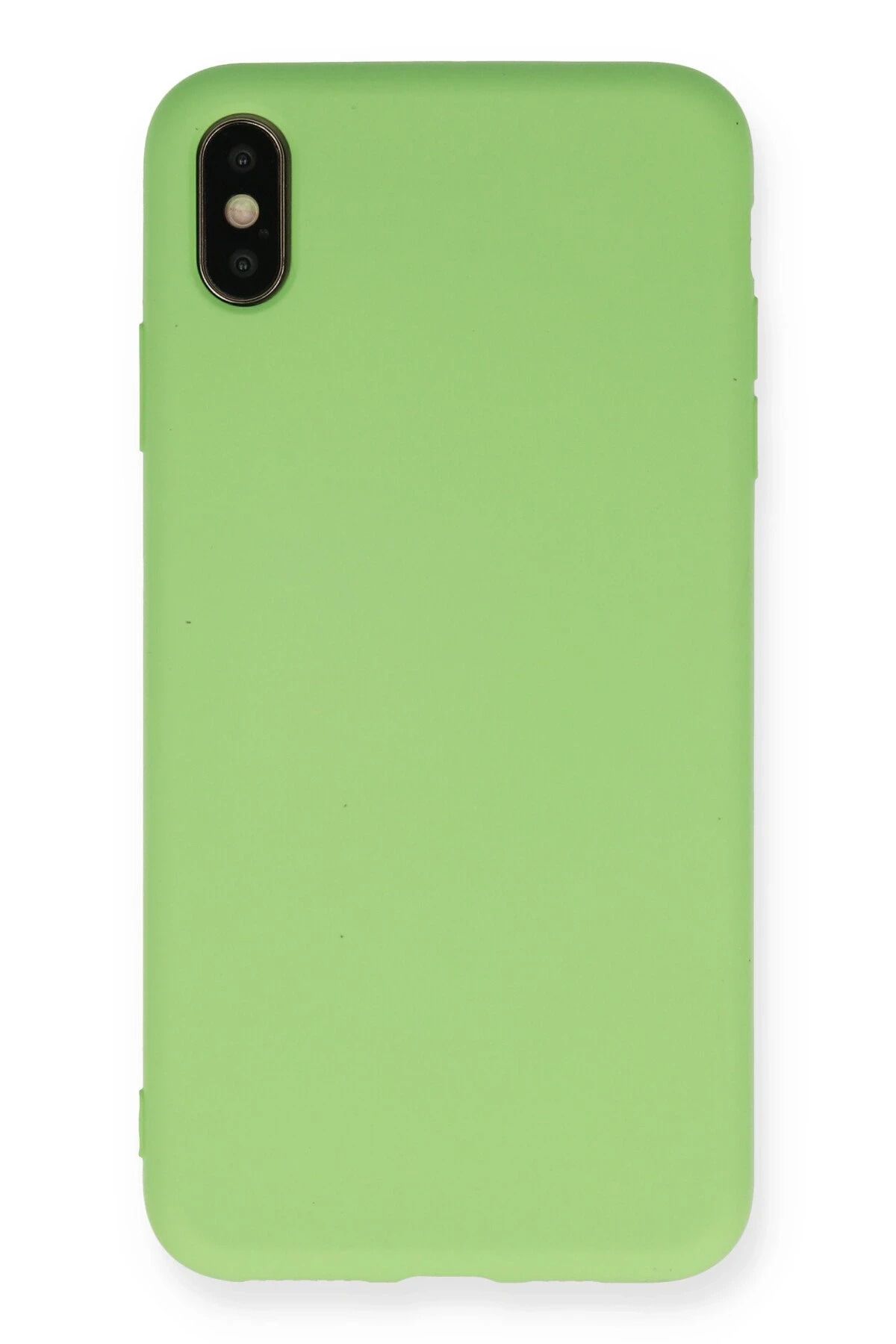NewFace iPhone XS Max Kılıf Nano içi Kadife Silikon - Açık Yeşil JOJUA