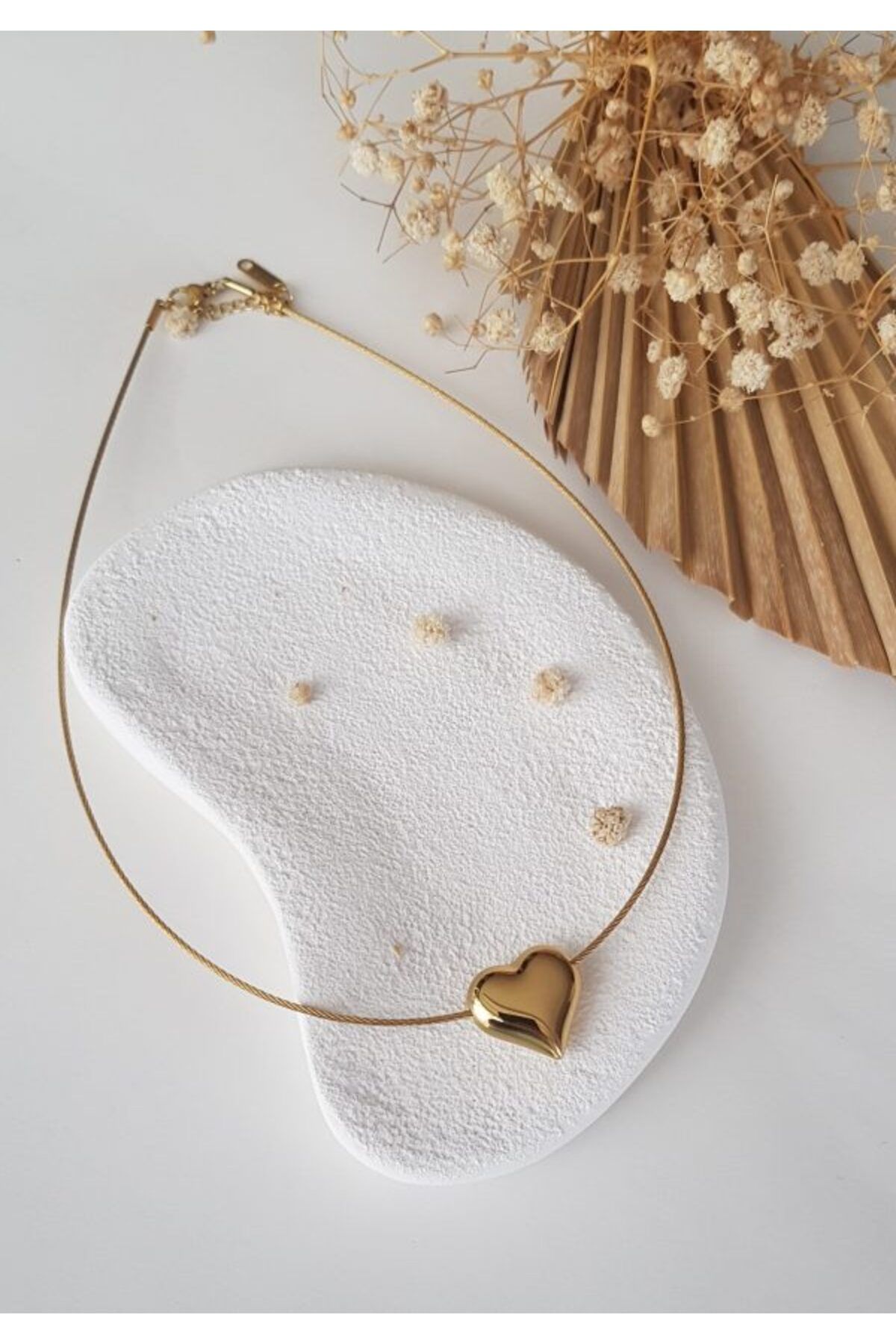 BessyJewelry Çelik Kalpli Choker Kolye