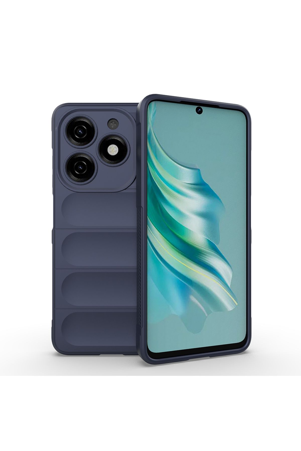 Başkenttekno Tecno Spark 20C Kılıf Esnek TPU Oyuklu Arka Yüzey Tasarımlı Etnik Silikon Kapak