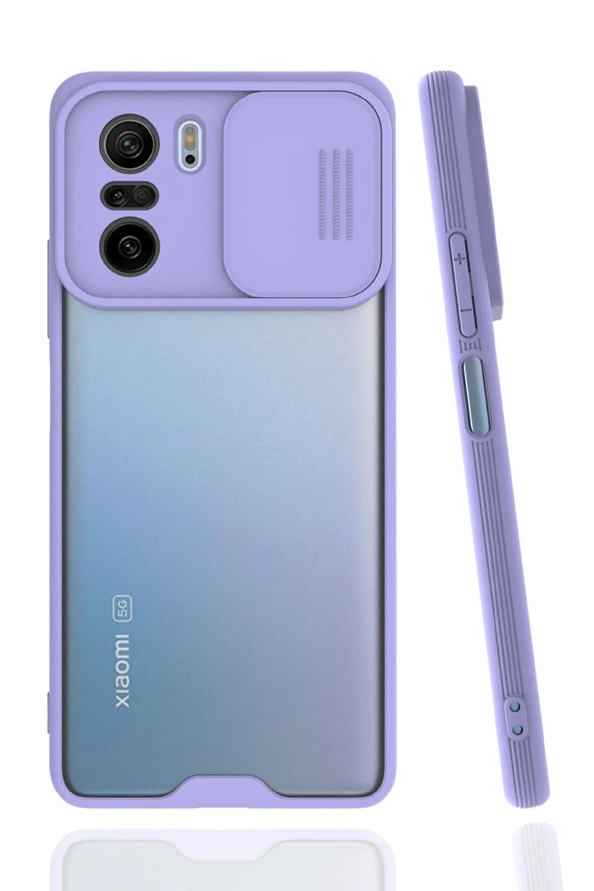 NewFace Xiaomi Poco F3 Kılıf Platin Kamera Koruma Silikon - Lila NRMSA