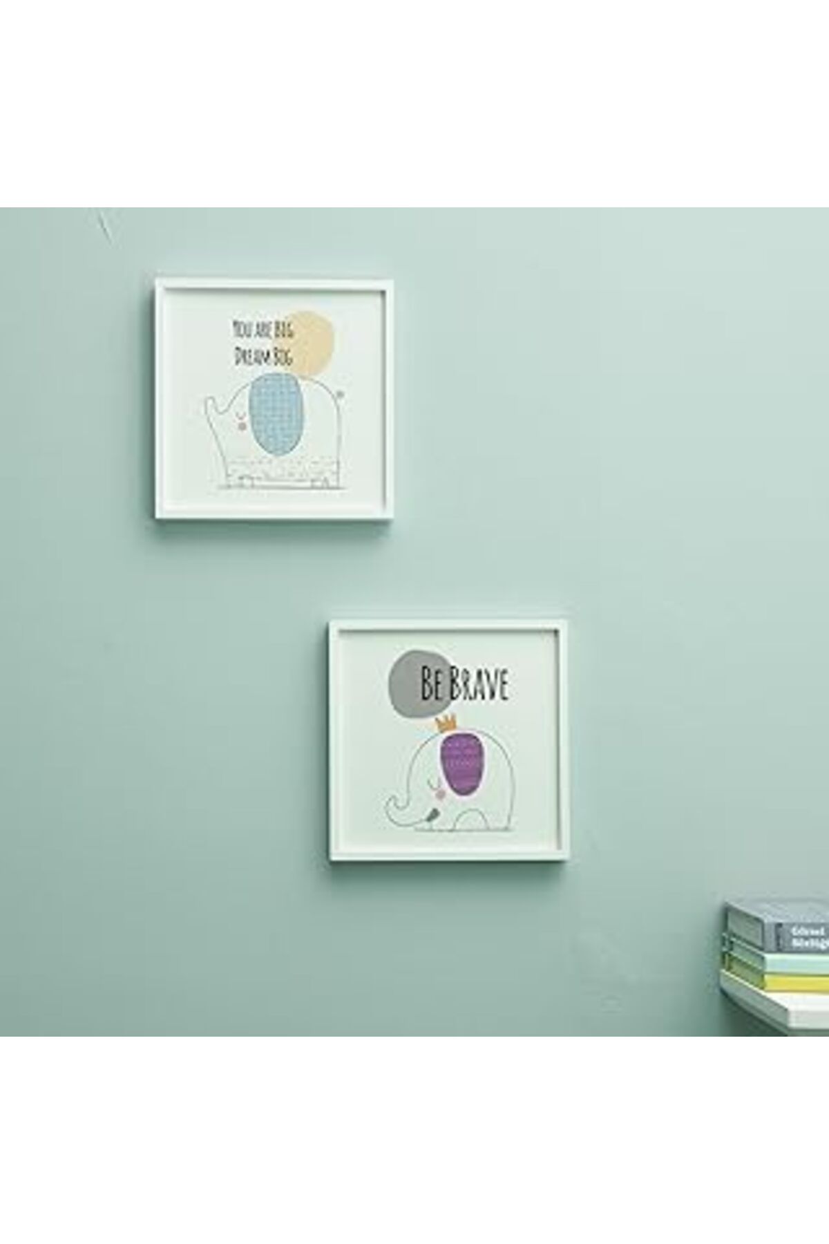NZM TİCARET Bebek Odasına Özel Minimal Fil Tasarımlı Çerçeve 20 X 20 Cm