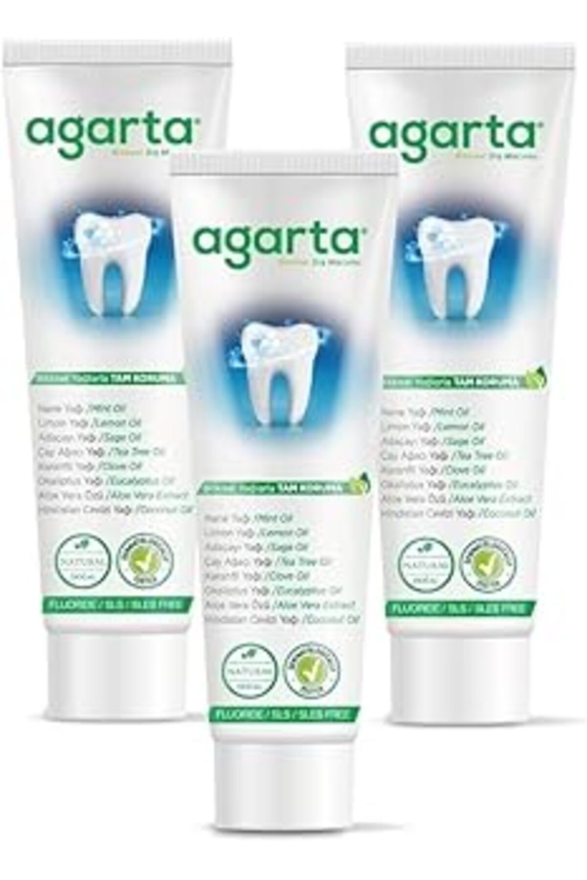 NZM TİCARET Doğal Bitki Özlü Florürsüz Diş Macunu 100 Ml/130 Gr (3 Adet)