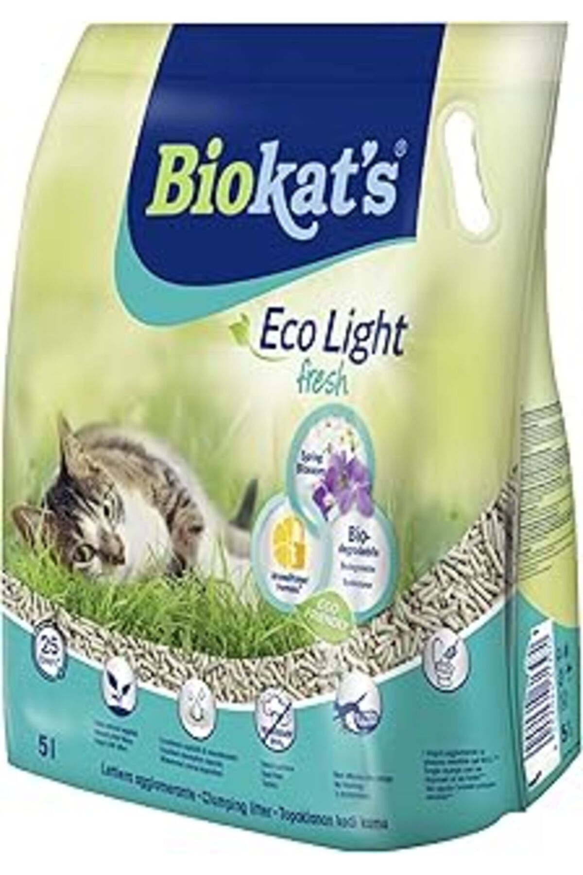 karadağsb Biokat'S Eco Light Fresh Spring Blossom Pelet Kedi Kumu 5Lt