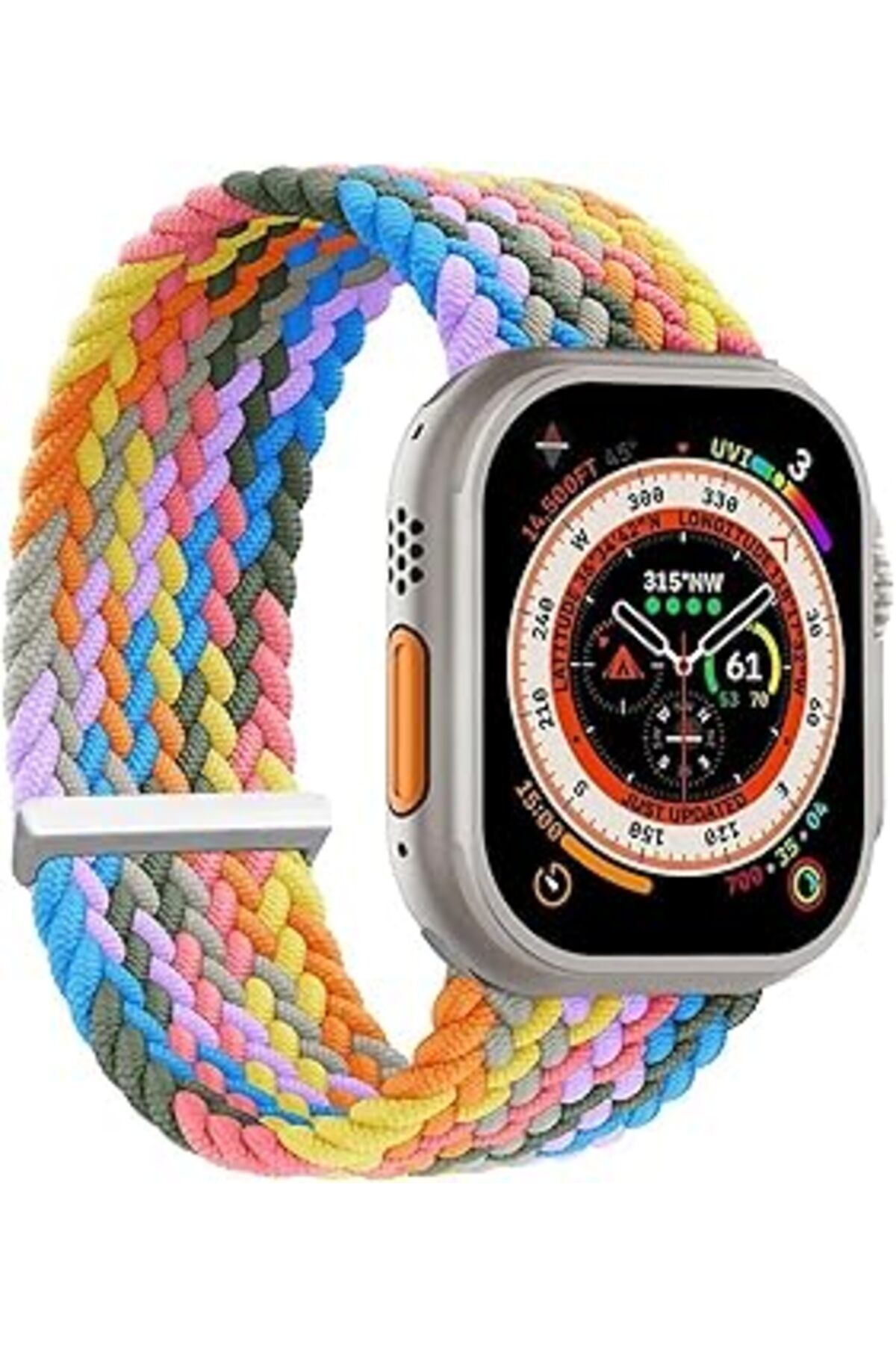karadağsb Microsonic Apple Watch Series 9 45Mm Kordon, (Large Size, 160Mm) Knitted Fabric Single Loop (Apple