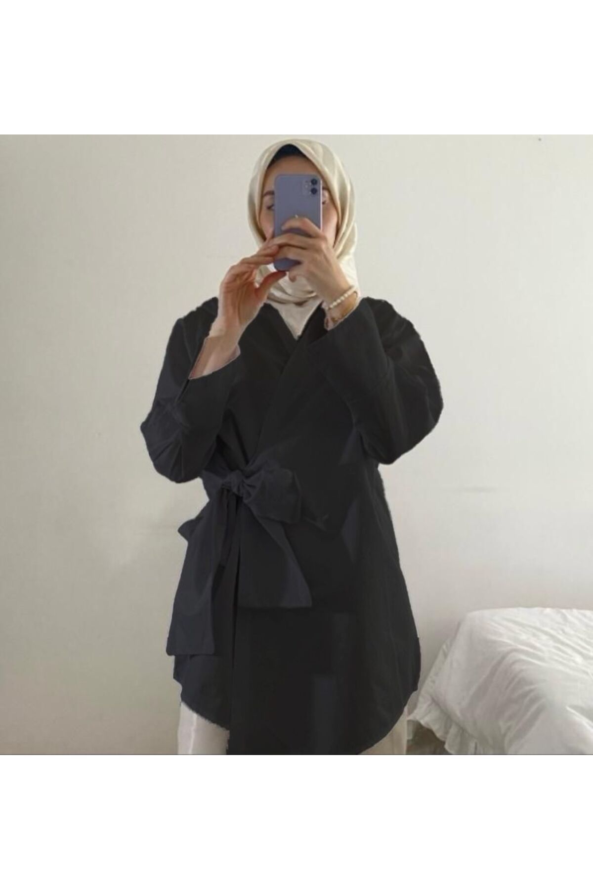 RSTM butik yandan bağlamalı poplin kumaş harika şık gömlek