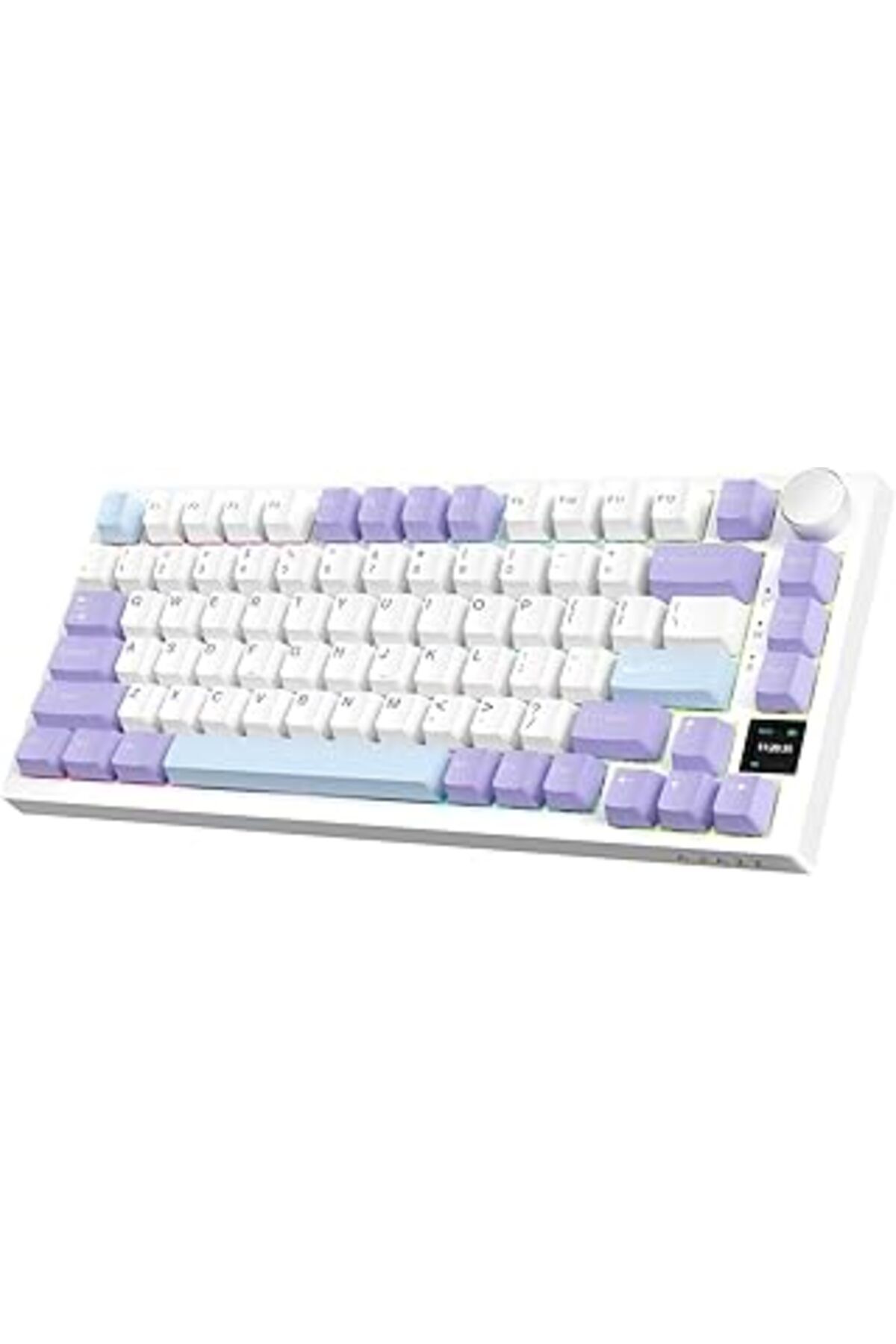 robotrend Ajazz Ak820 Pro%75 Mekanik Klavye, Tft Akıllı Ekran Ve Düğmeye Sahip Gasket-Mounted Oyuncu Klavyesi