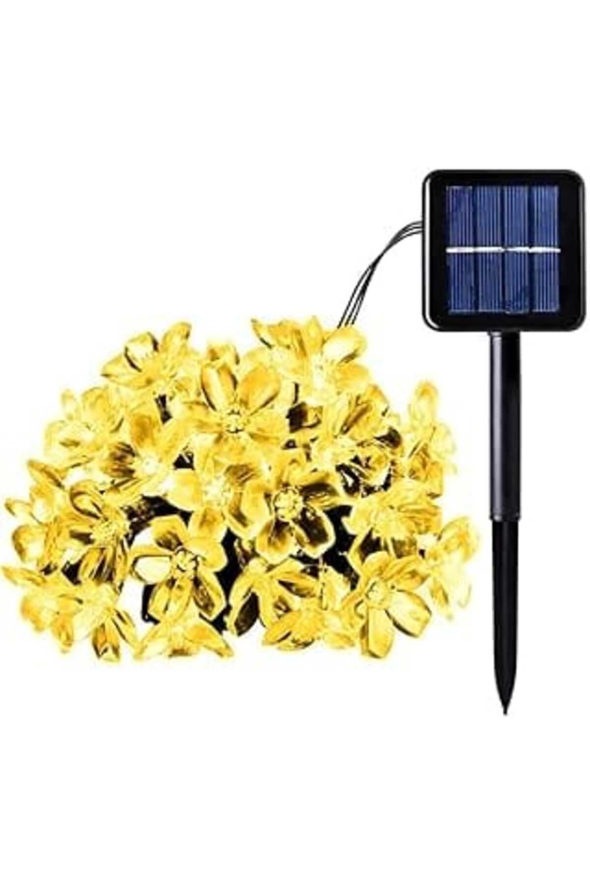 NETWORK ART Kyrotech Solar Güneş Enerjili 30 Led Çiçek Zinciri Kiraz Çiçeği Ip65 Su Geçirmez Solar Işık Zinciri