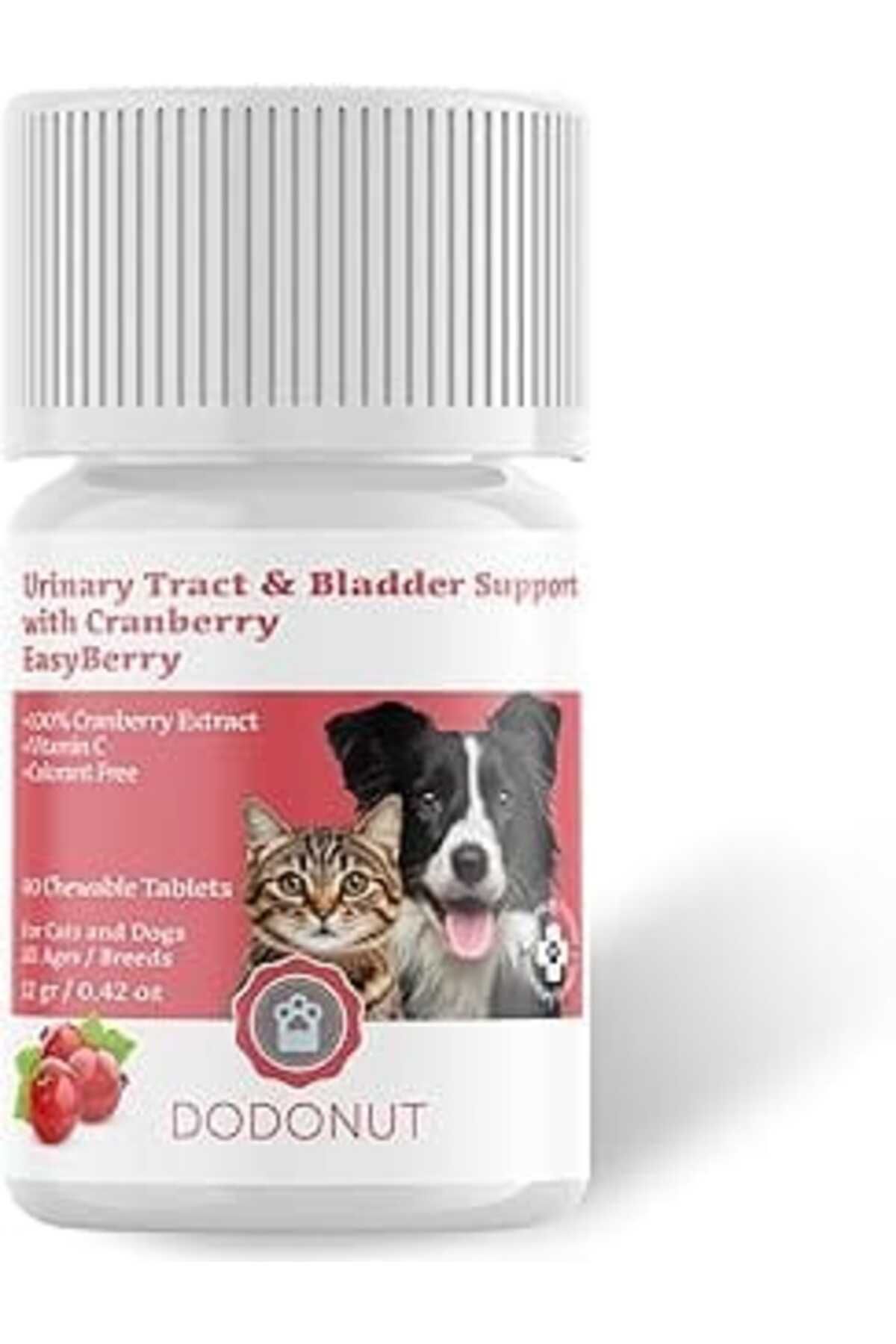 Mu Art Dodonut Easyberry Ve Köpek İdrar Yolu Sağlığı Besin Takviyesi, Kızılcık Özü, 40 Tablet