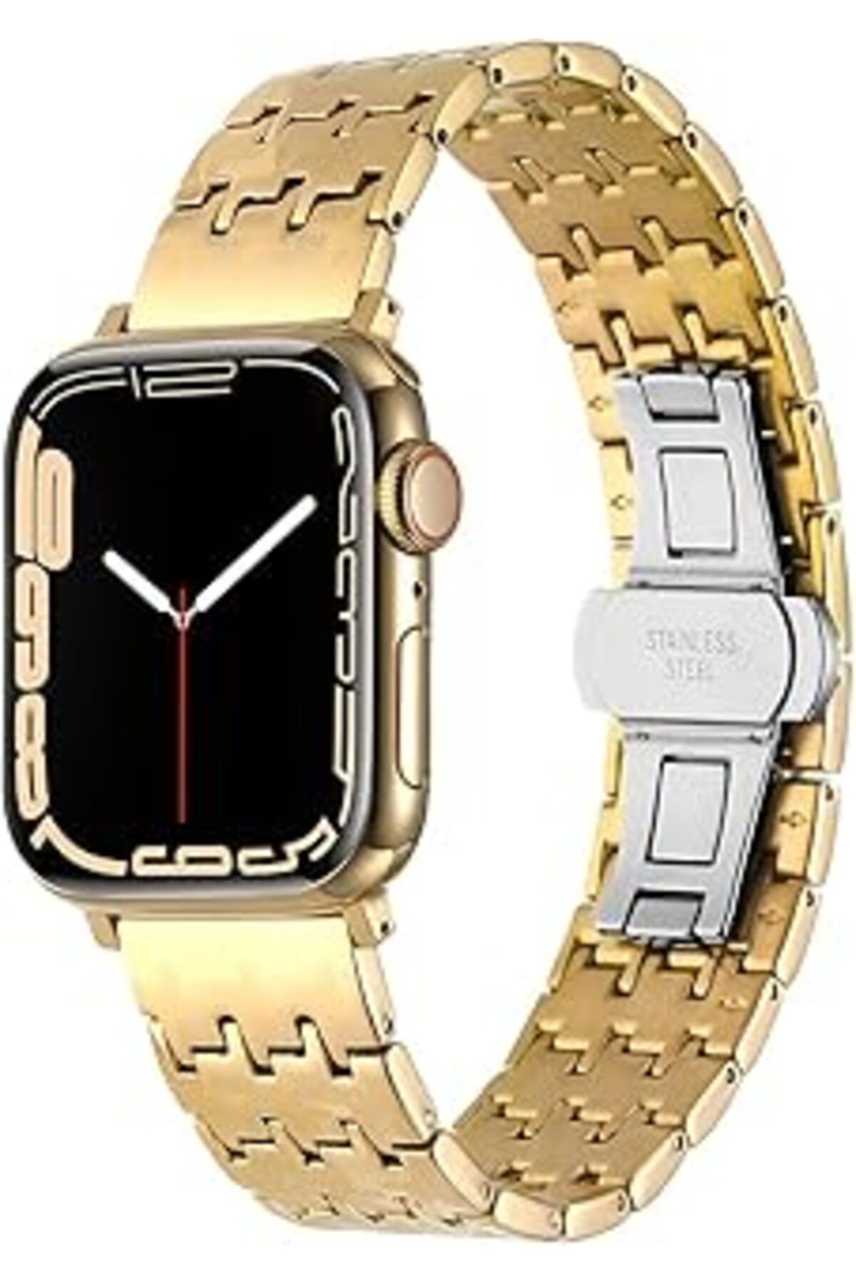 karadağsb Zore Apple İle Uyumlu Watch 42Mm Krd-86 Metal Kordon Gold