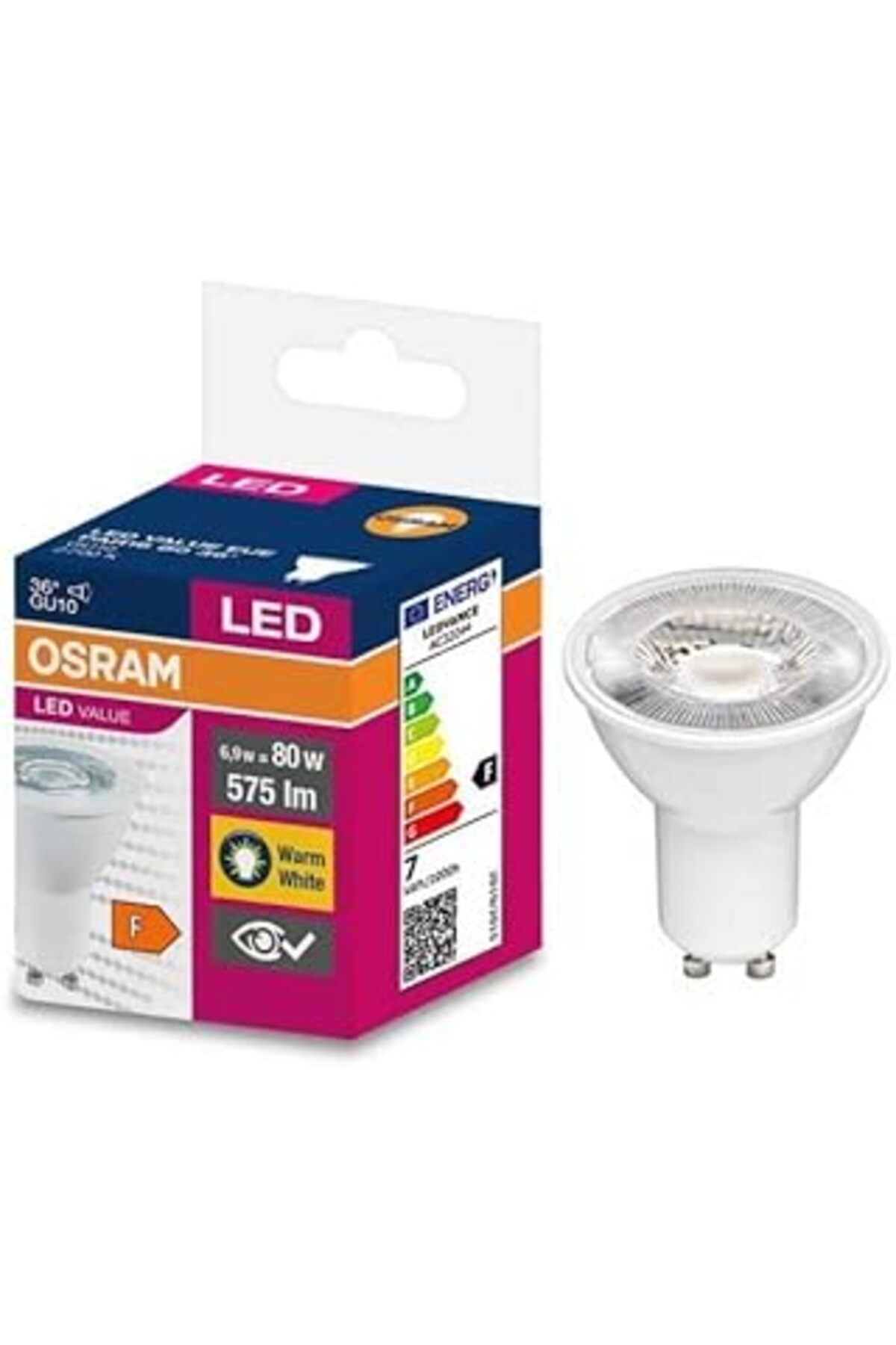 Mu Art Ledvalue 6,9W(80W) Par16 Led Spot Ampul Sarı 2700K - Gu10 Duy