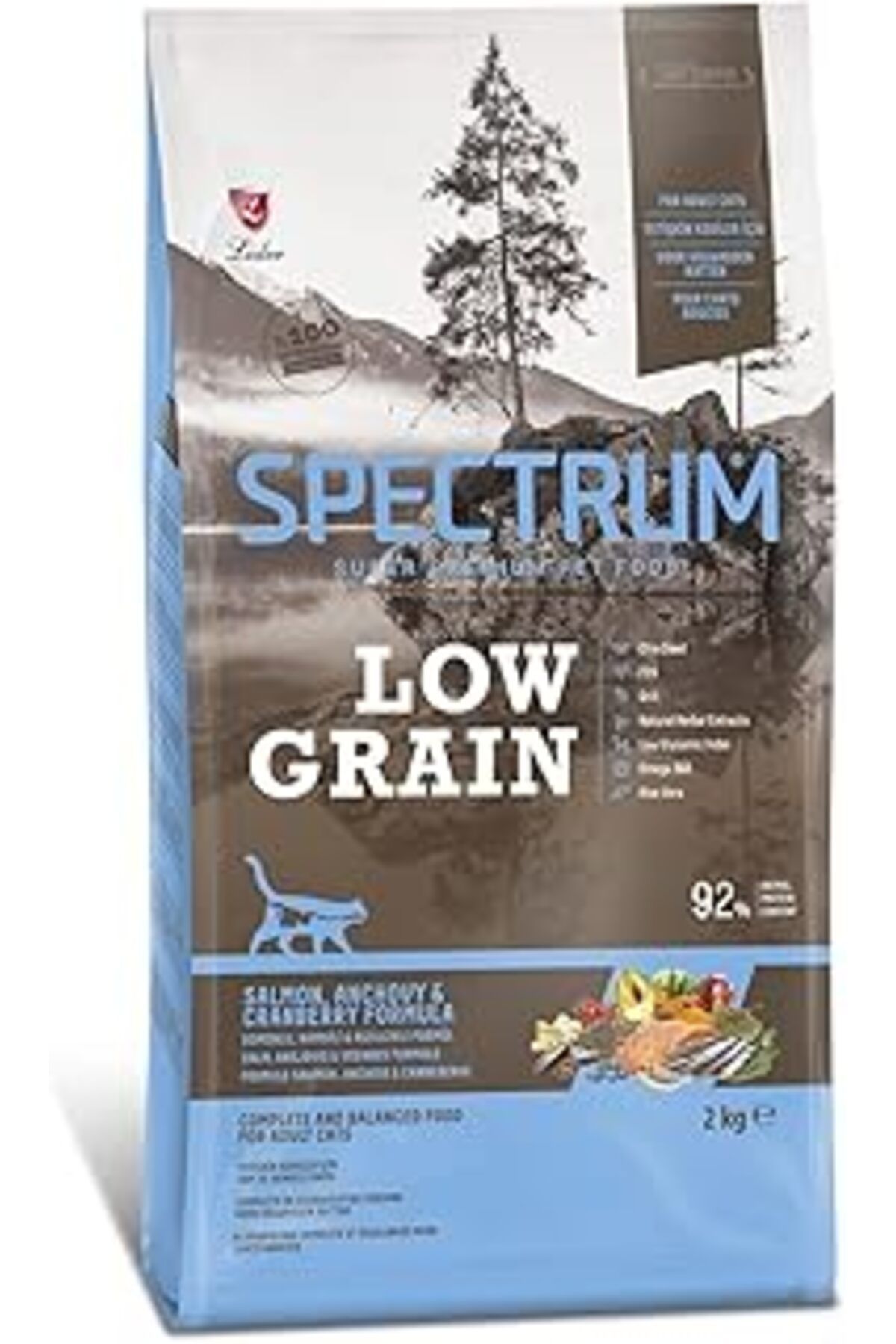 karadağsb Spectrum Düşük Tahıllı Somon, Hamsi Ve Yaban Mersinli Yetişkin Kedi Maması 2Kg