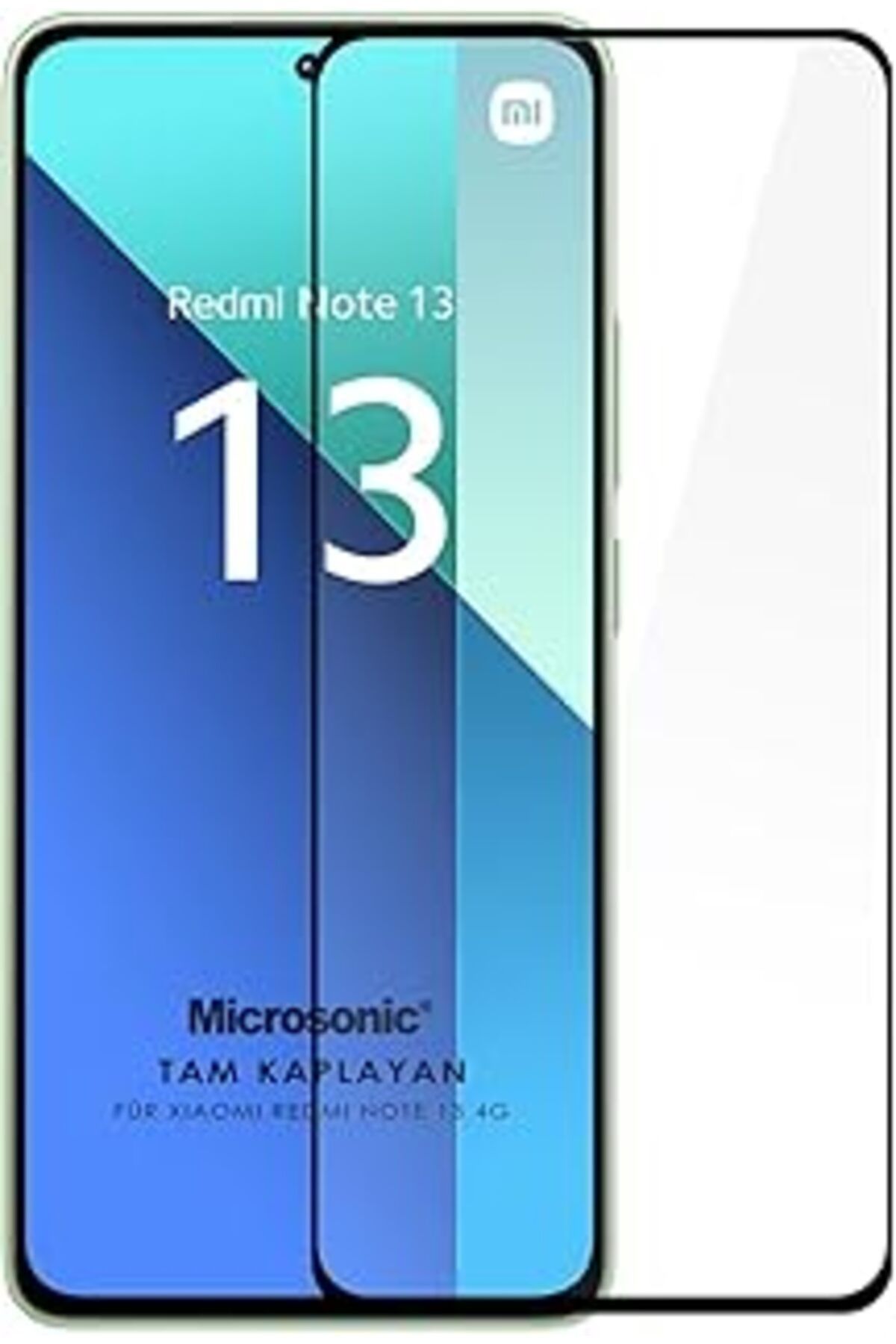 jupiter global bazaar Microsonic Xiaomi Redmi Note 13 4G Tam Kaplayan Temperli Cam Ekran Koruyucu Siyah