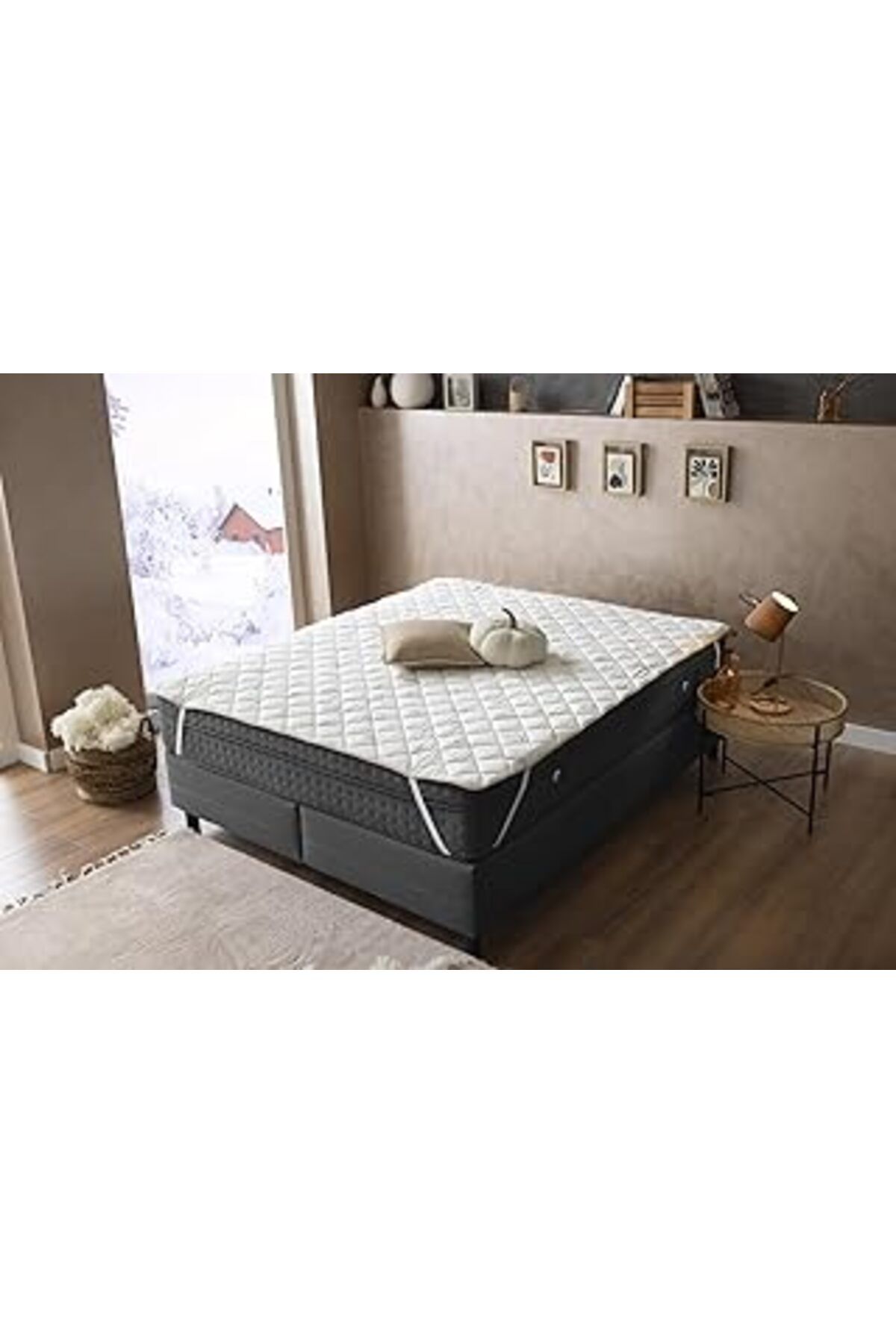 NZM TİCARET Duvetta%100 Doğal Yün Yatak Koruyucu Alez 140X190Cm