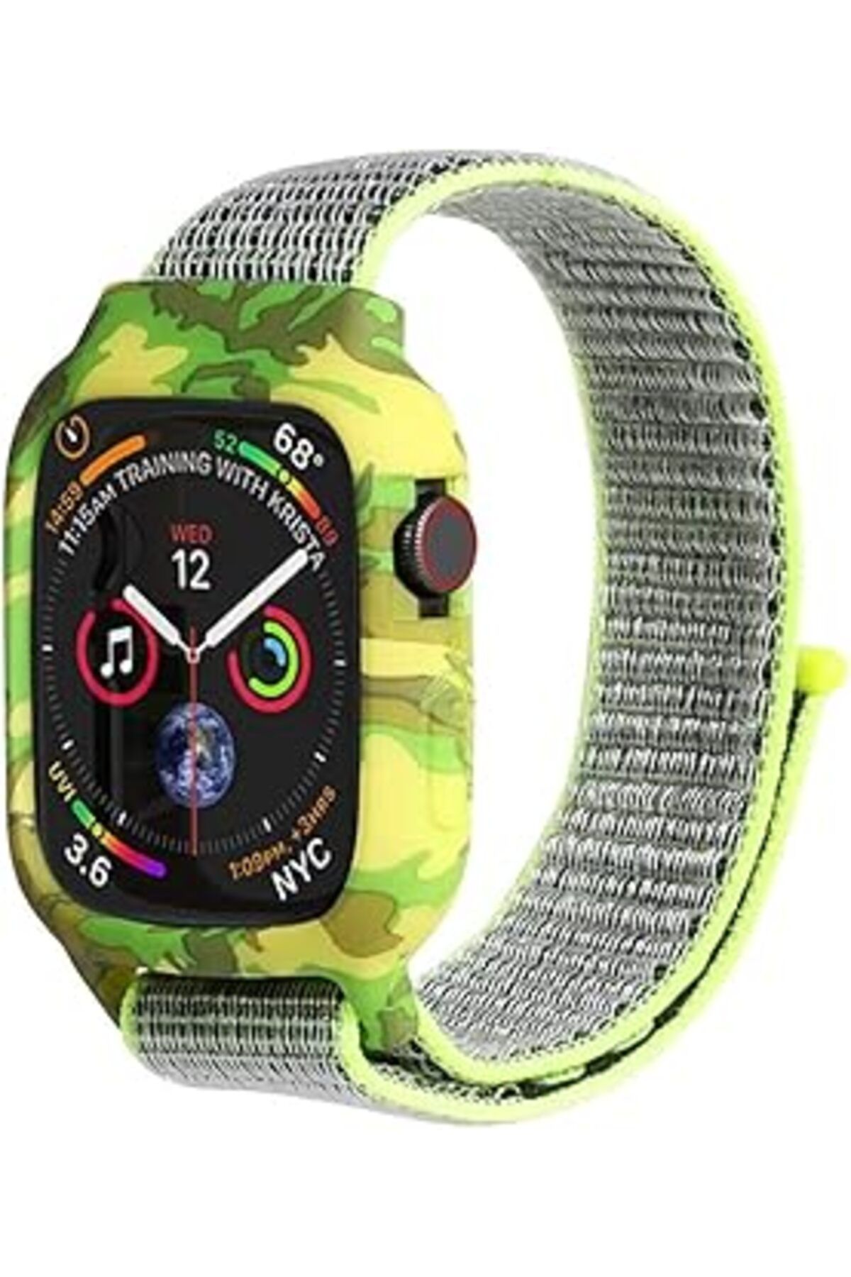 robotrend Microsonic Apple Watch Series 4 40Mm Kordon Camouflage Armor Pro Sarı