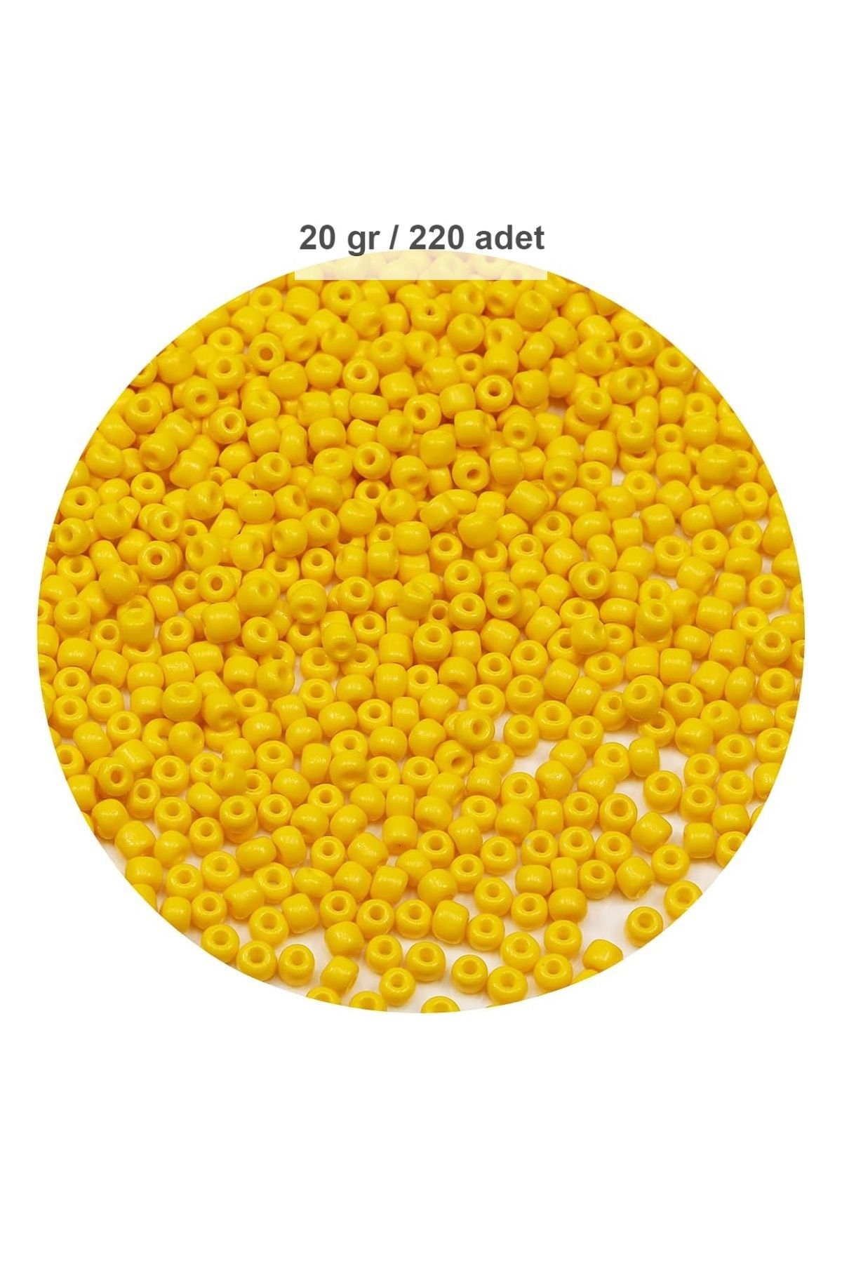 Mu Art Sarı Renk 4 Mm Yaklaşık 220 Adet/20 Gram Cam Boncuk Oya Yazma Bileklik Ve Kolye