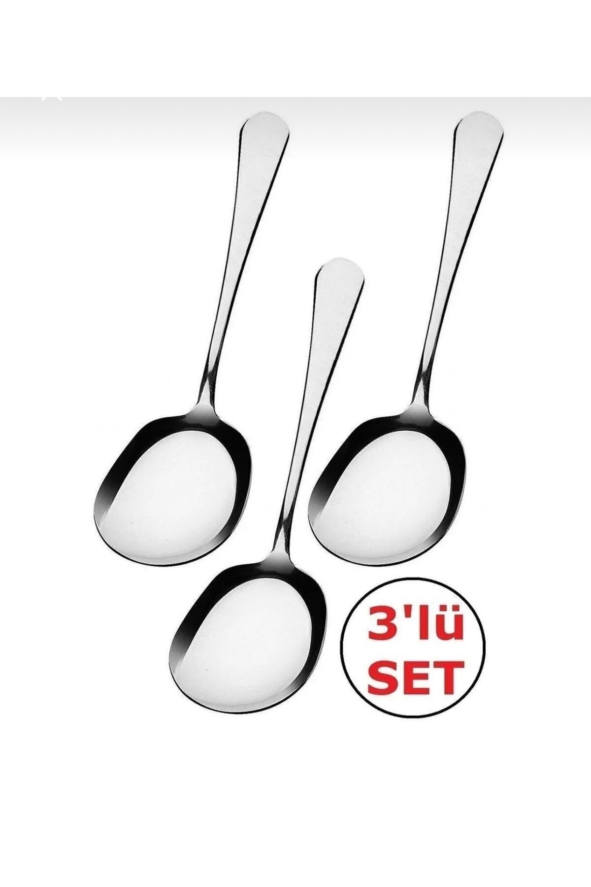 Pembelia Life 3 Adet Paslanmaz Çelik Servis Sunum Kaşığı 21 Cm Metal Kaşık