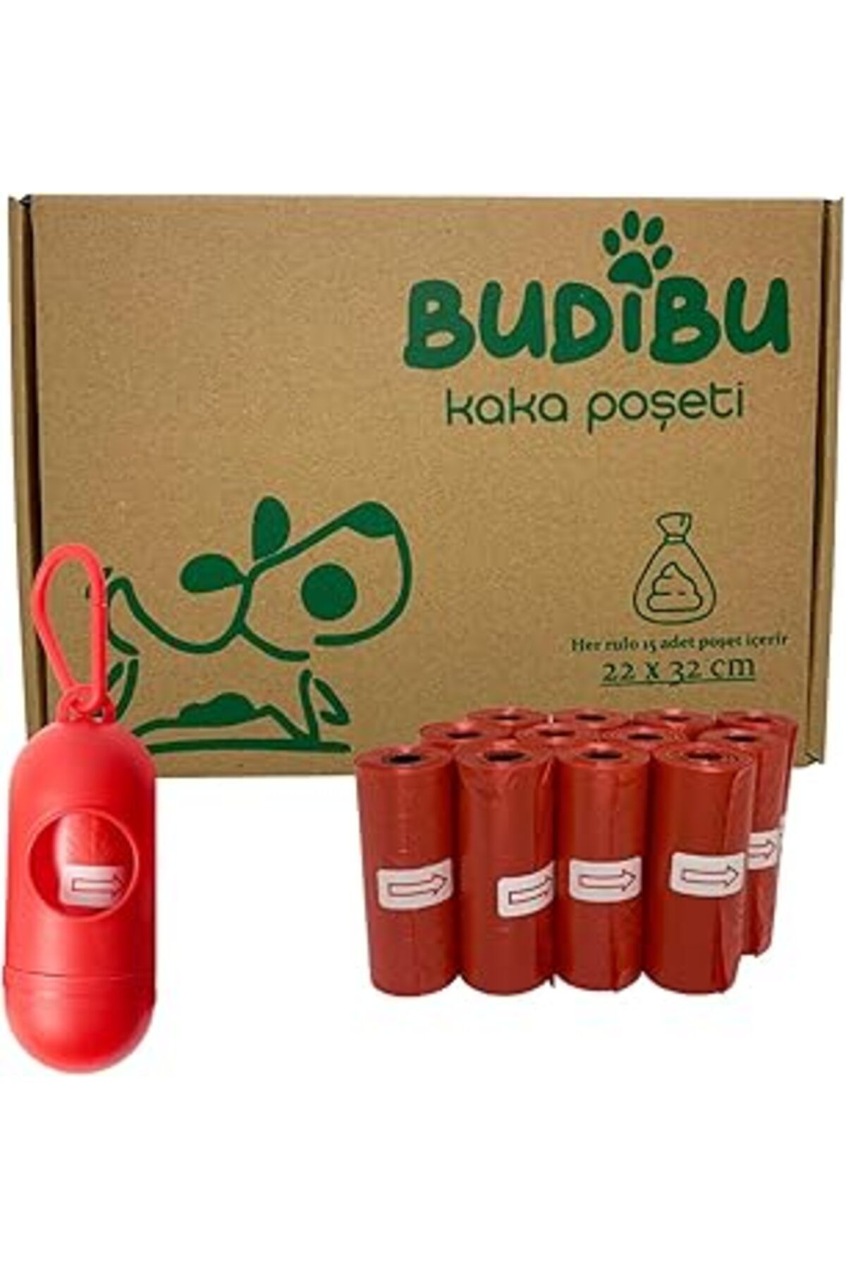 karadağsb Budibu Kedi Köpek Kaka Poşeti Evcil Hayvan Dışkı Kaka Torbası Taşıma Kapsülü Ve 12 Rulo (180 Poşet)