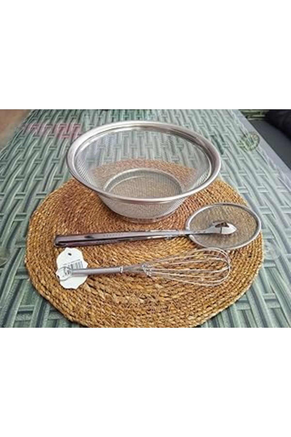 karadağsb Makarna Süzgeçi 22Cm+Maşali Süzgeç+Çirpici Seti