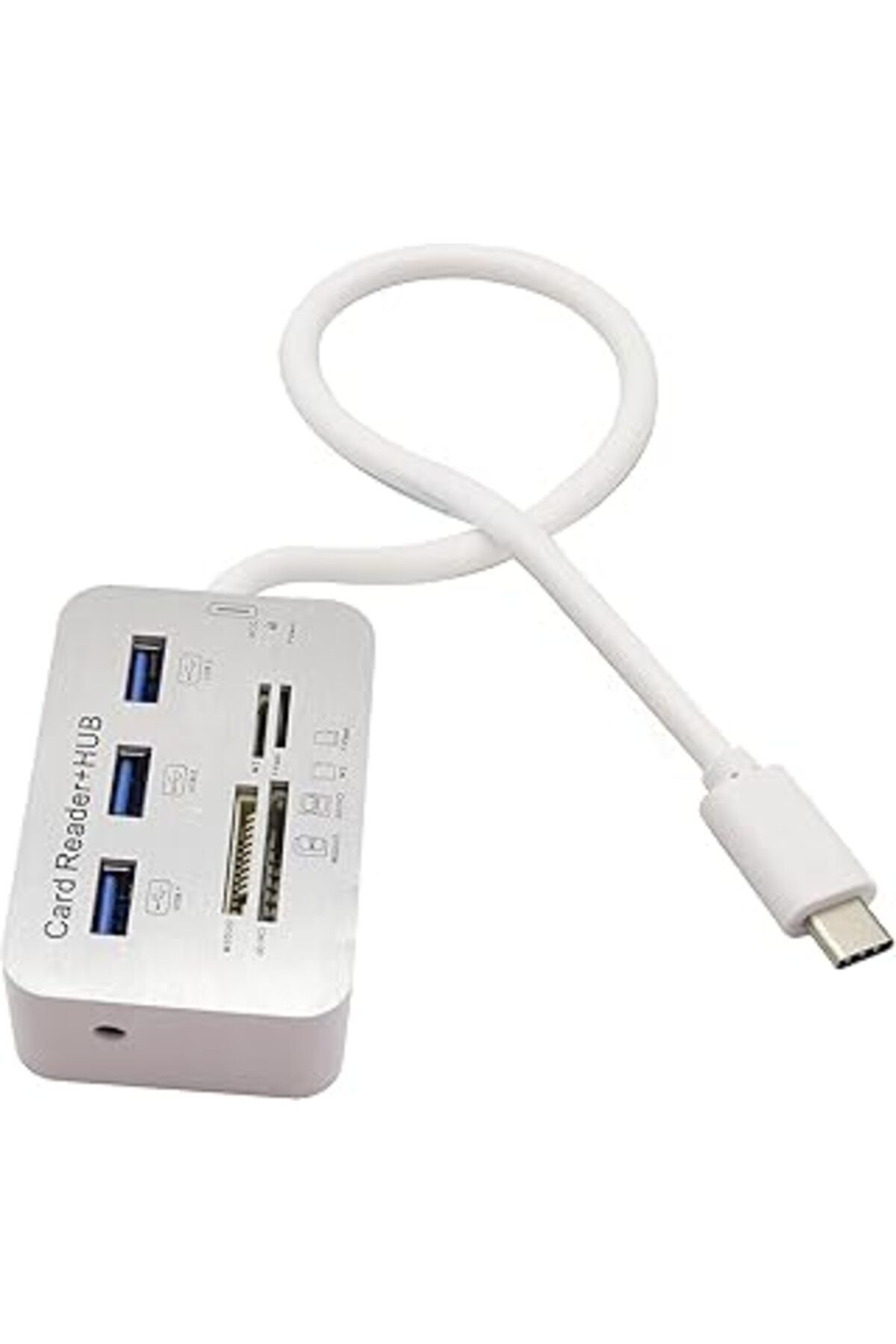 Mu Art Usb Type-C 3.0/3.1 Kart Okuyucu Adaptörü Type-C'Den 3 Portlu Usb 3.0 Hub'A Kart Okuyucu Msduo Sd(Hc