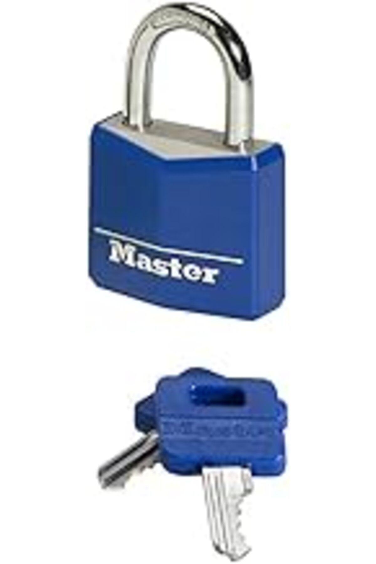 NETWORK ART Master Lock Anahtarlı Asma Kilit Masif Alüminyum Vinil Kaplamalı, Mavi, Sarı, Kırmızı, 5,2 Cm X 3 C