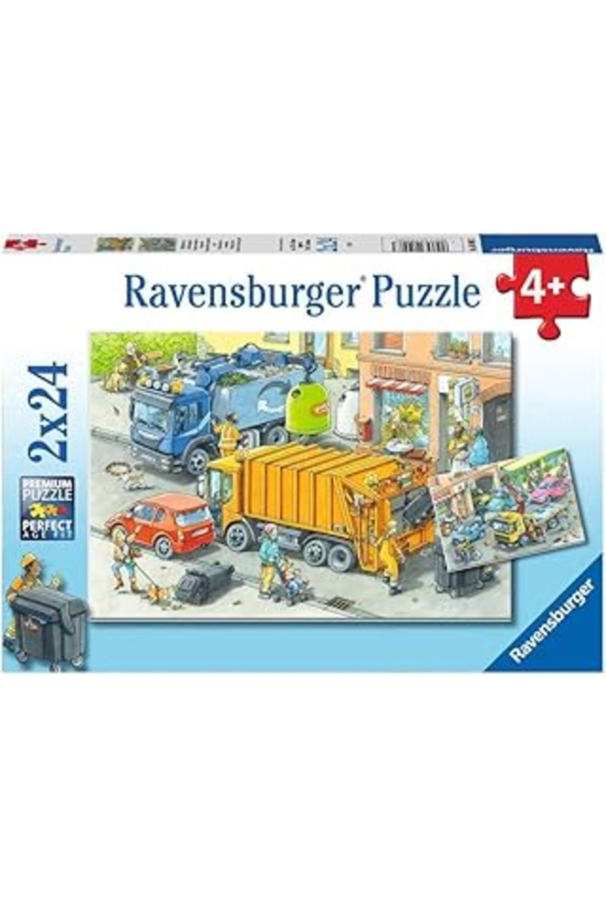 karadağsb Ravensburger 050963 2X24P Puz Çöp Kamyonu, Çok Renkli