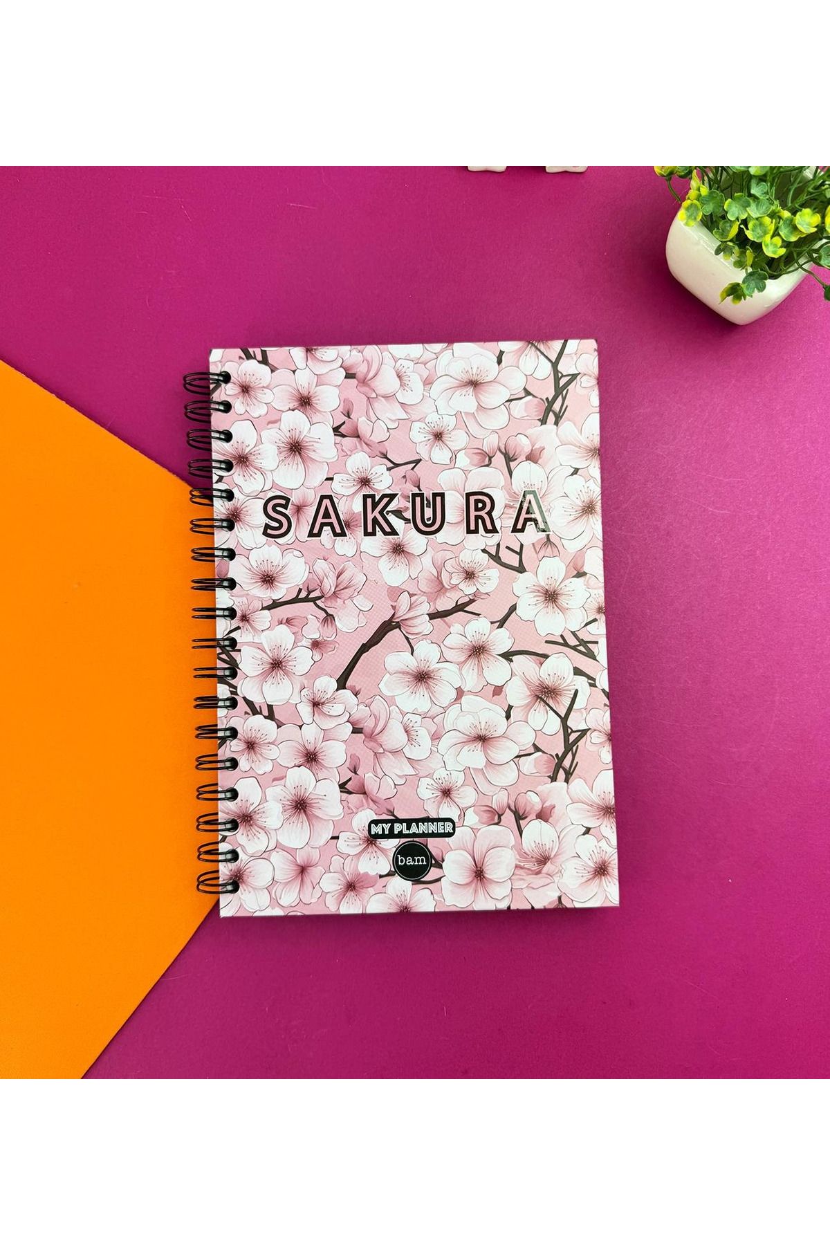 hediyeofisi Pembe Sakura Tasarımlı | Sticker'lı Tarihsiz Konuşan Ajanda Haftalık Planlayıcı Defter