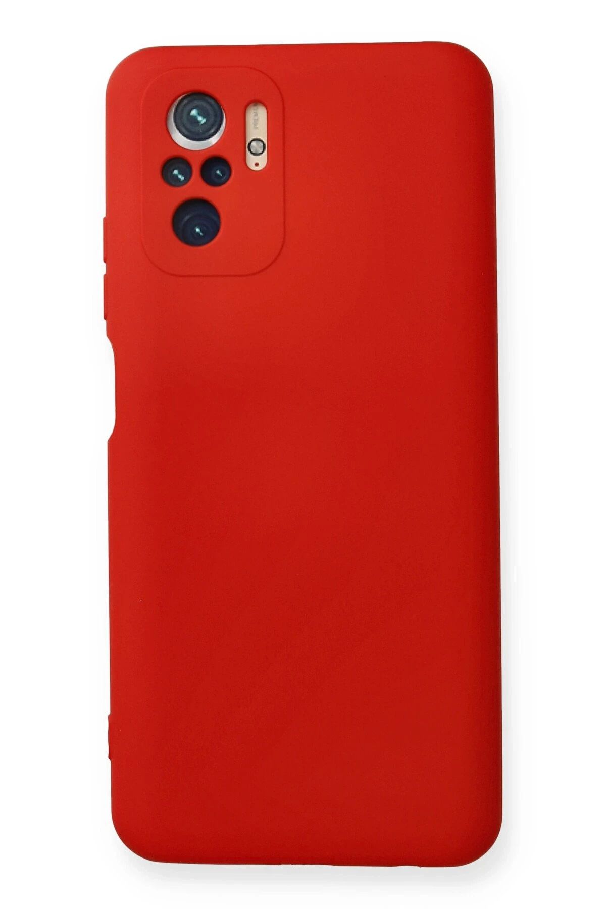 NewFace Xiaomi Redmi Note 10 uyumlu Kılıf Nano içi Kadife Silikon - Kırmızı JOJUA