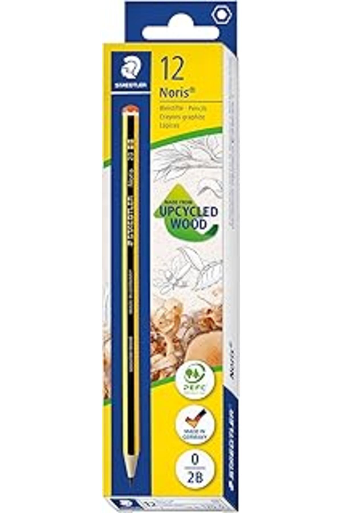 robotrend Staedtler Noris 120 Kurşun Kalem, Upcycled Wood'Dan Yapılmıştır, Sertlik Derecesi 2B, Kaymaz Yumuşa
