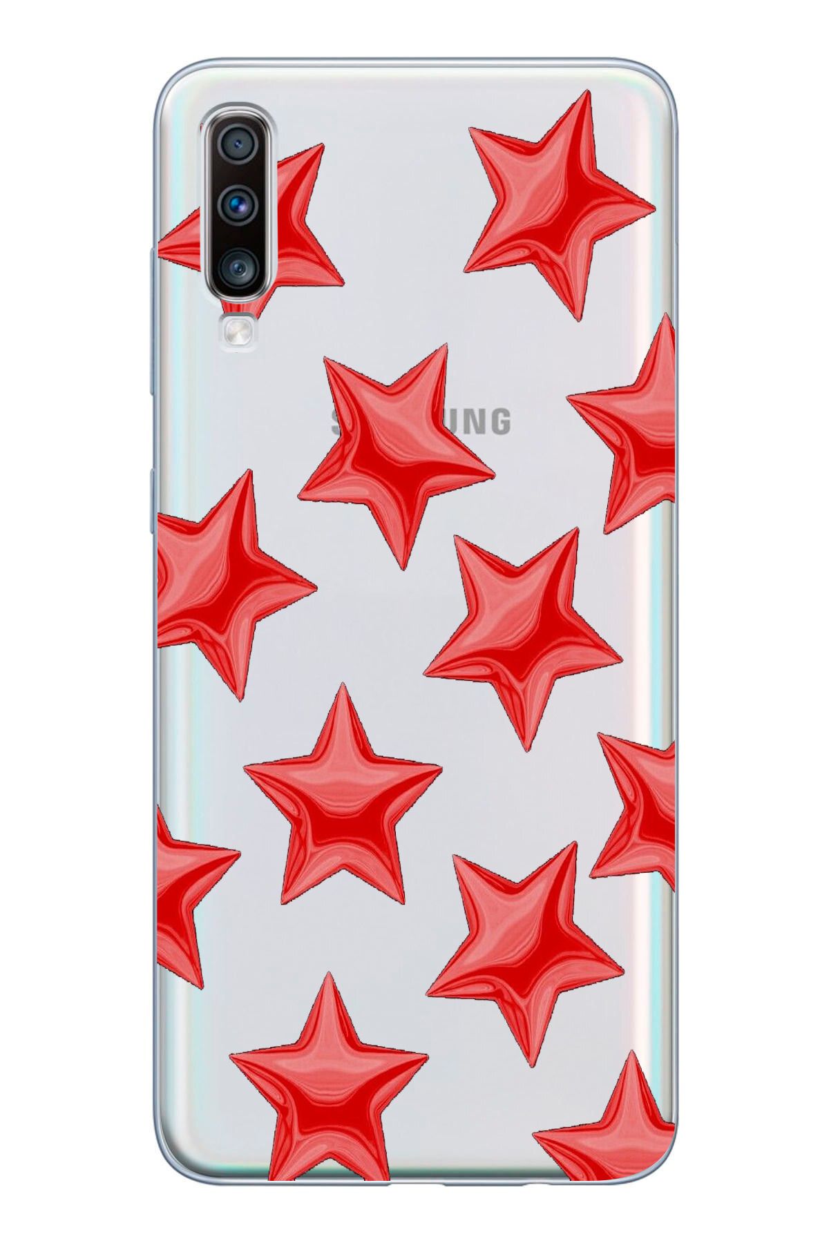 moonset Samsung Galaxy A30S/A50/A50S Uyumlu Yıldızlar Tasarımlı Baskılı Şeffaf Telefon Kılıfı