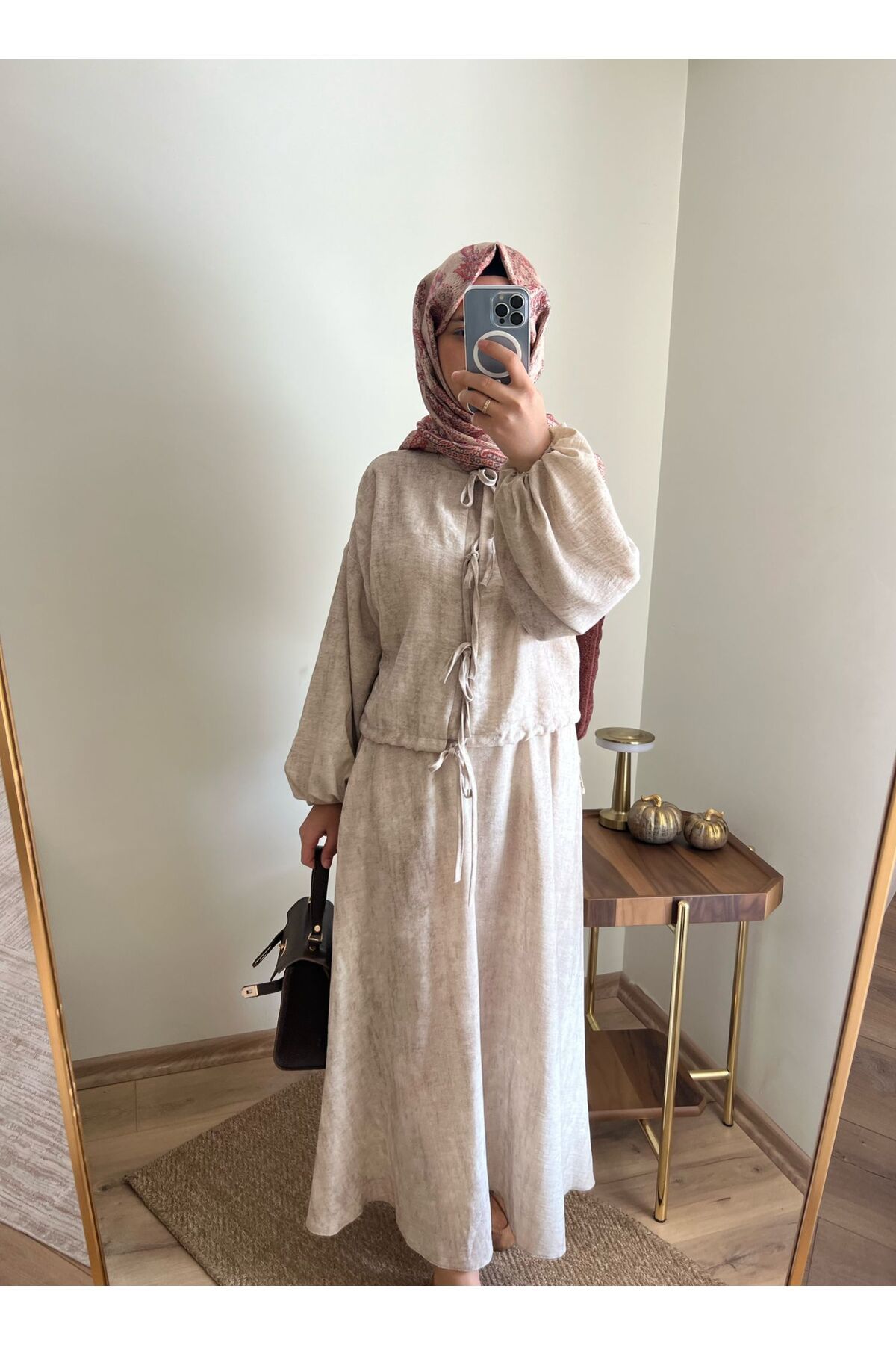 Line By Touches Önden Fiyonk Kapama Detaylı Etekli Şık Takım