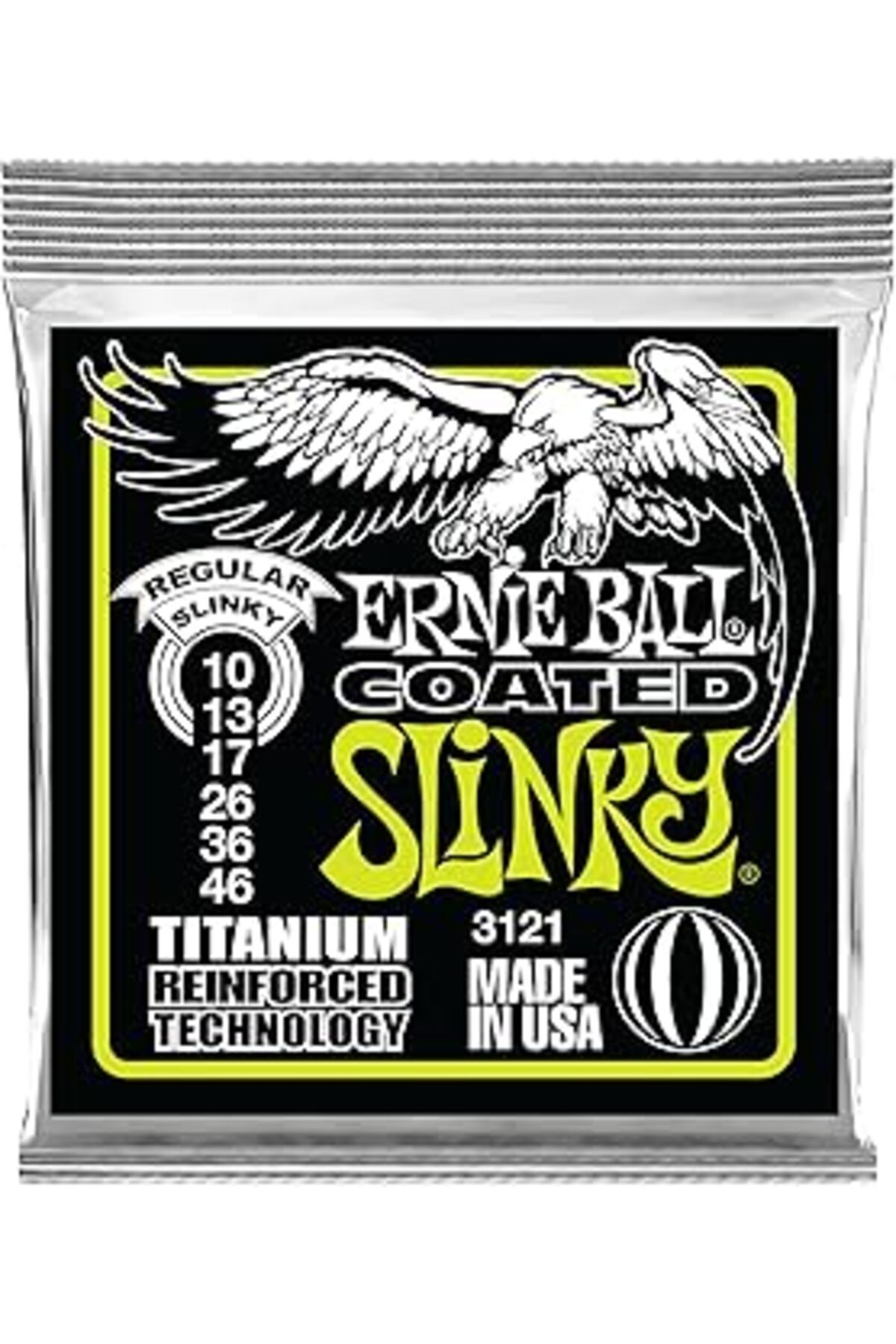 Pazarcan Ernie Ball Normal Slinky Kaplamalı Titanyum Rps Elektro Gitar Enstrüman Telleri, Ölçü 10-46