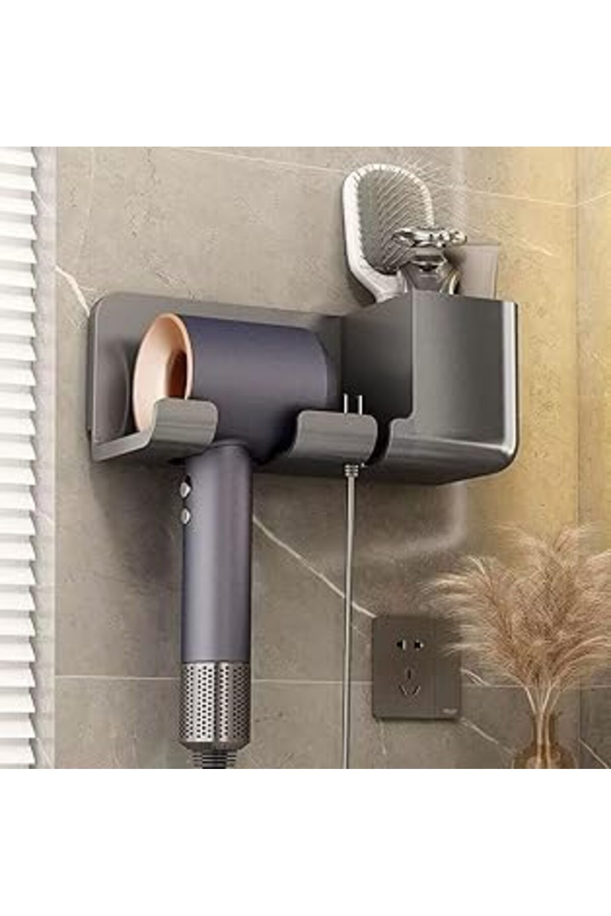 karadağsb Busstier Saç Kurutma Makinesi Tutucu Banyo Organizeri: Duvara Monte Edilebilir, Pratik Depolama Çöz