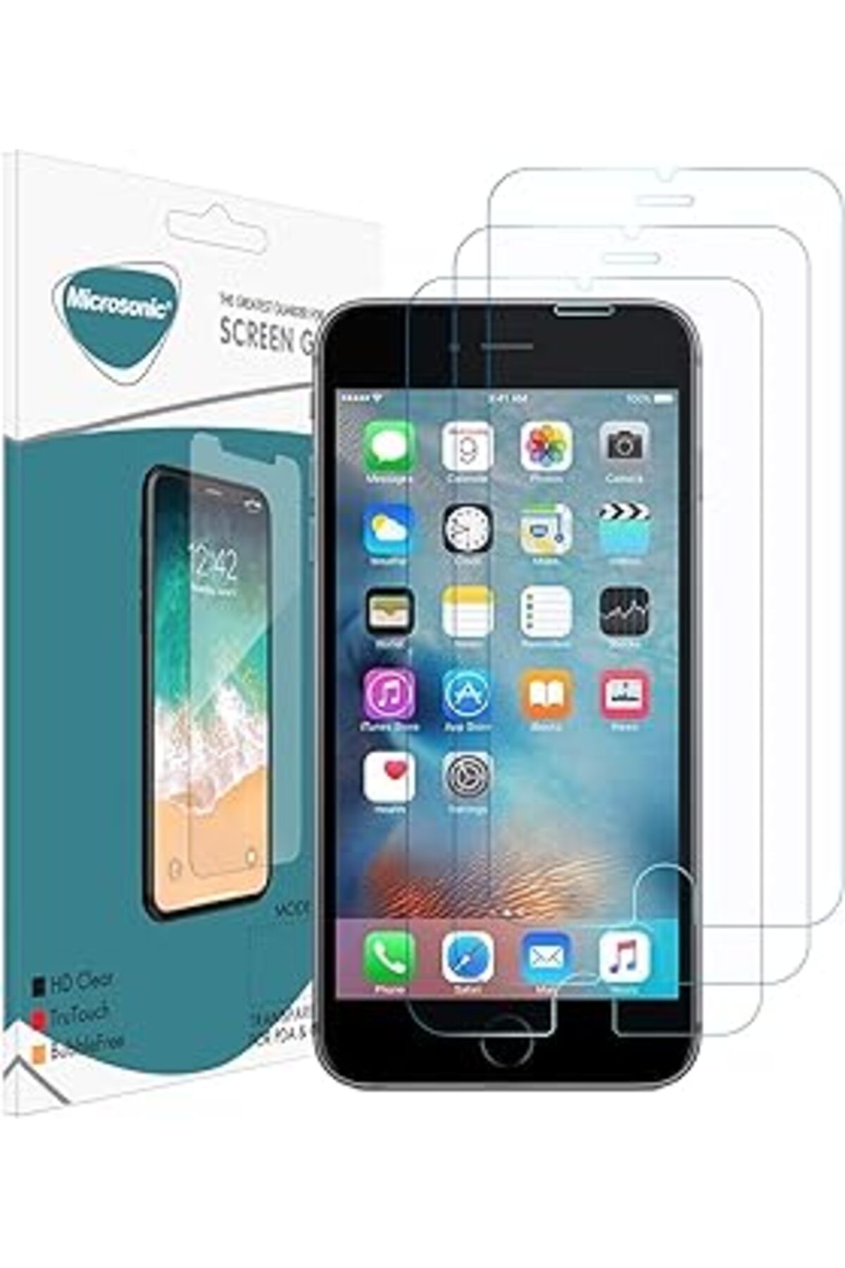 Pİ GLOBAL Microsonic Apple Iphone 6S Ekran Koruyucu Nano Cam (3'Lü Paket)