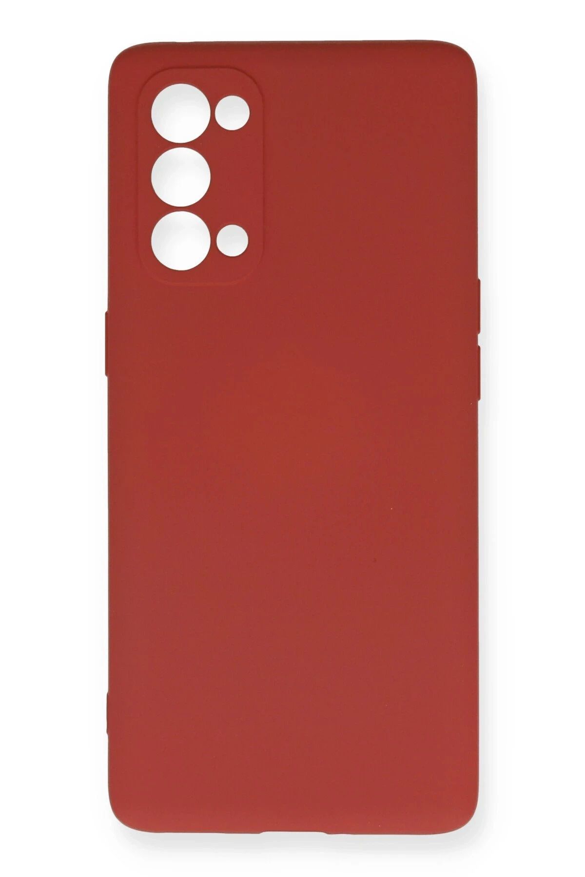 NewFace Reno 5 Pro Kılıf Nano içi Kadife Silikon - Kiremit HNZRN